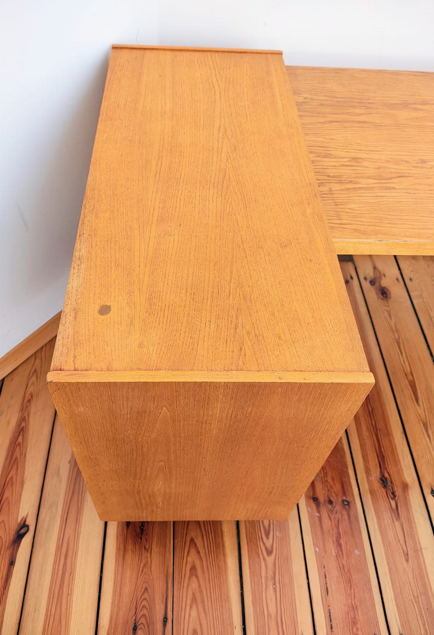 Desk, brown wood, by B. Landsman, UP Závody, Czechoslovakia, 1960s. - 130462