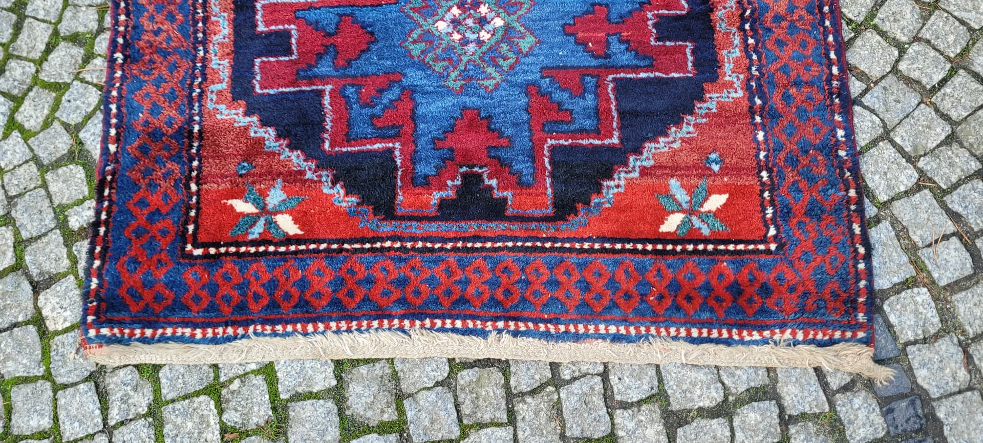 Dywan Hamadan 210x112 cm, czerwony, wełna, Iran, lata 70. - 130515