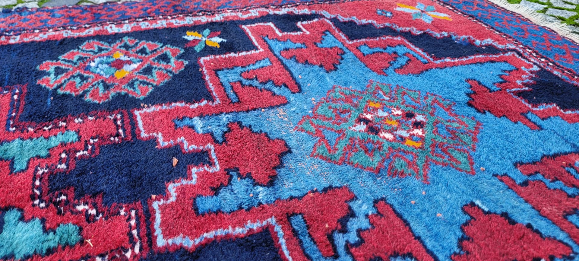 Dywan Hamadan 210x112 cm, czerwony, wełna, Iran, lata 70. - 130512