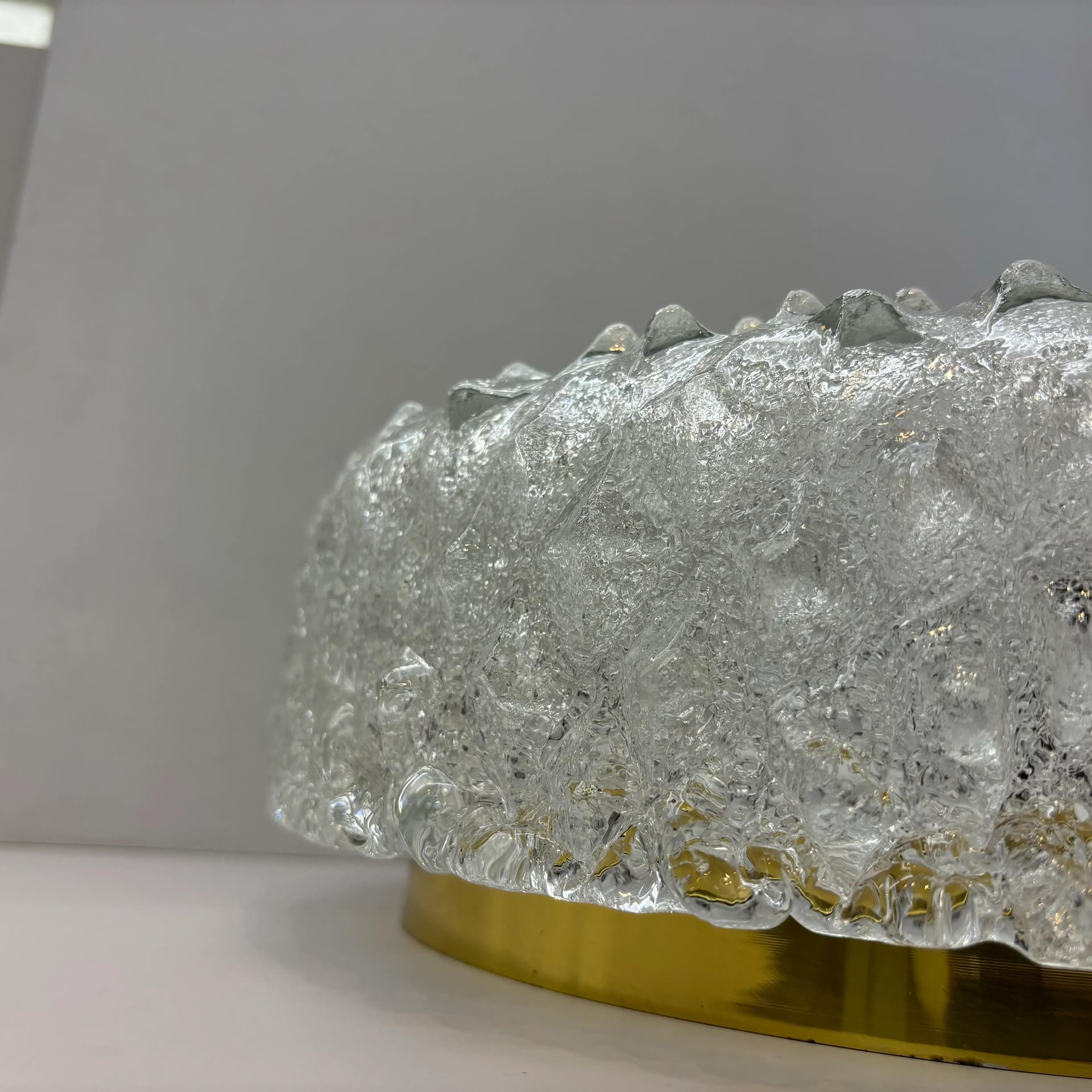 Plafon, złocony mosiądz, szkło Murano, Hillebrand, Niemcy, lata 70. - 8916