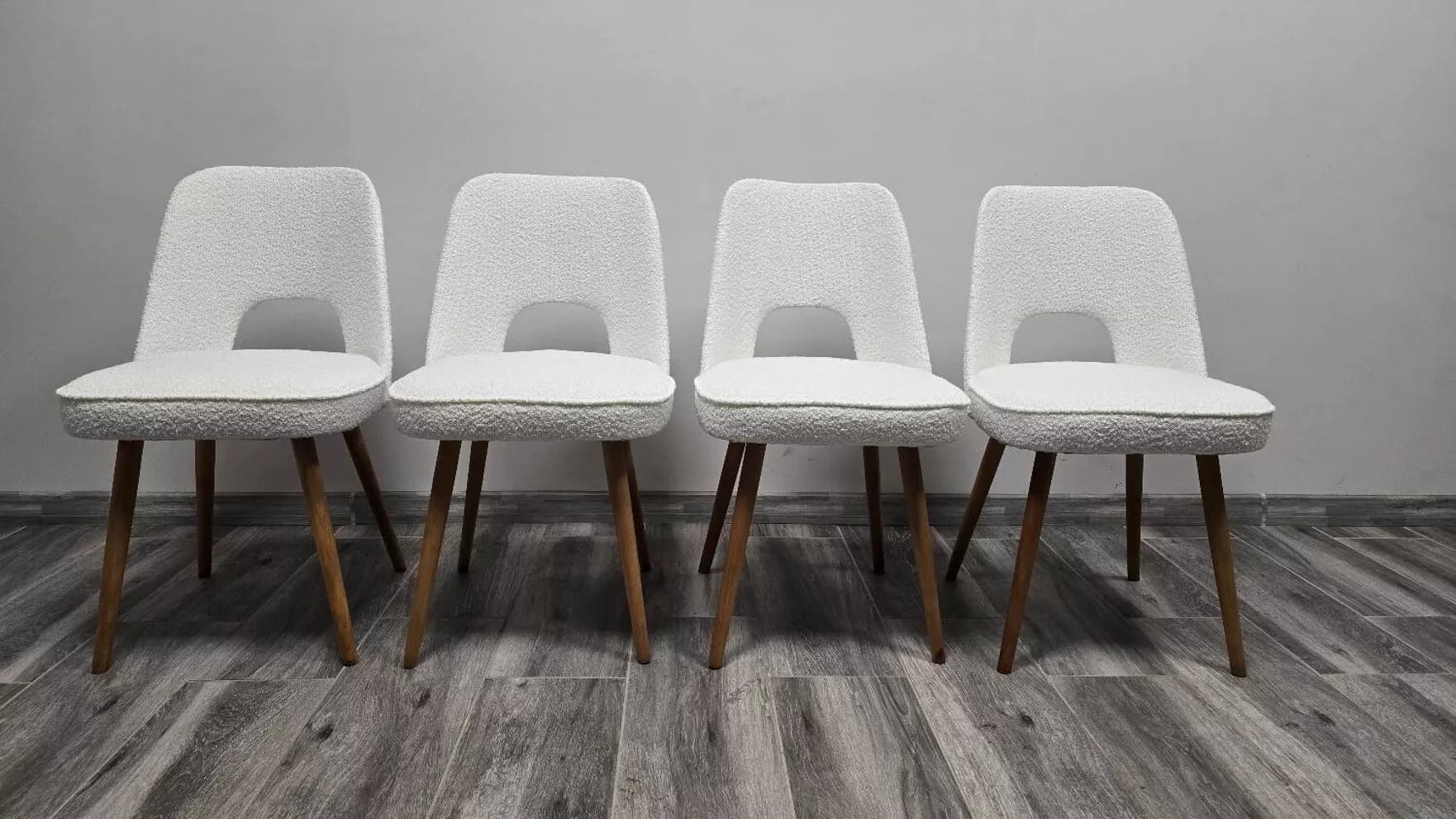 Set of four chairs, black wood, by O. Haerdtl, Tatra Nabytok, Czechoslovakia, 1960s. - 130545