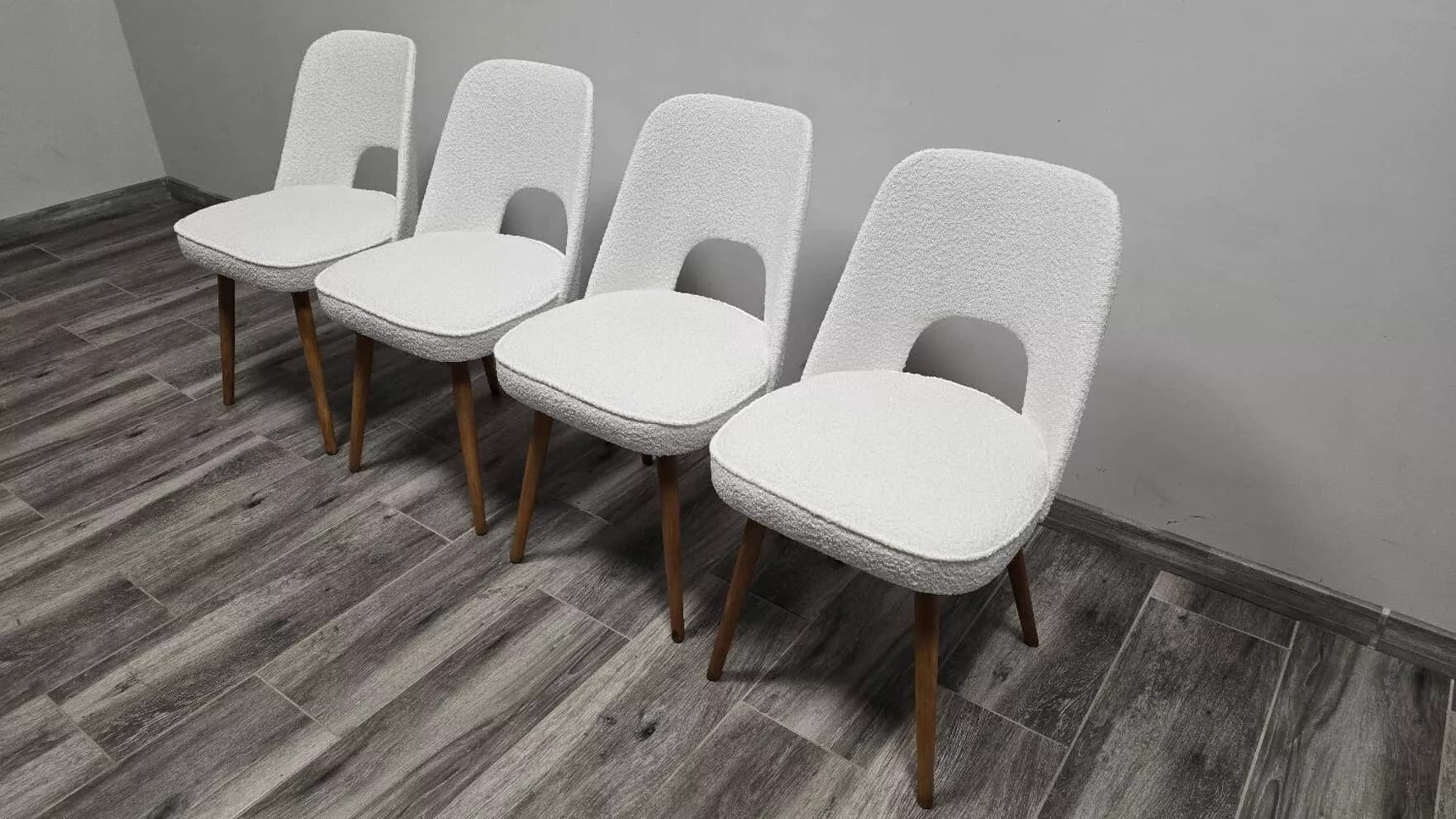 Set of four chairs, black wood, by O. Haerdtl, Tatra Nabytok, Czechoslovakia, 1960s. - 130548