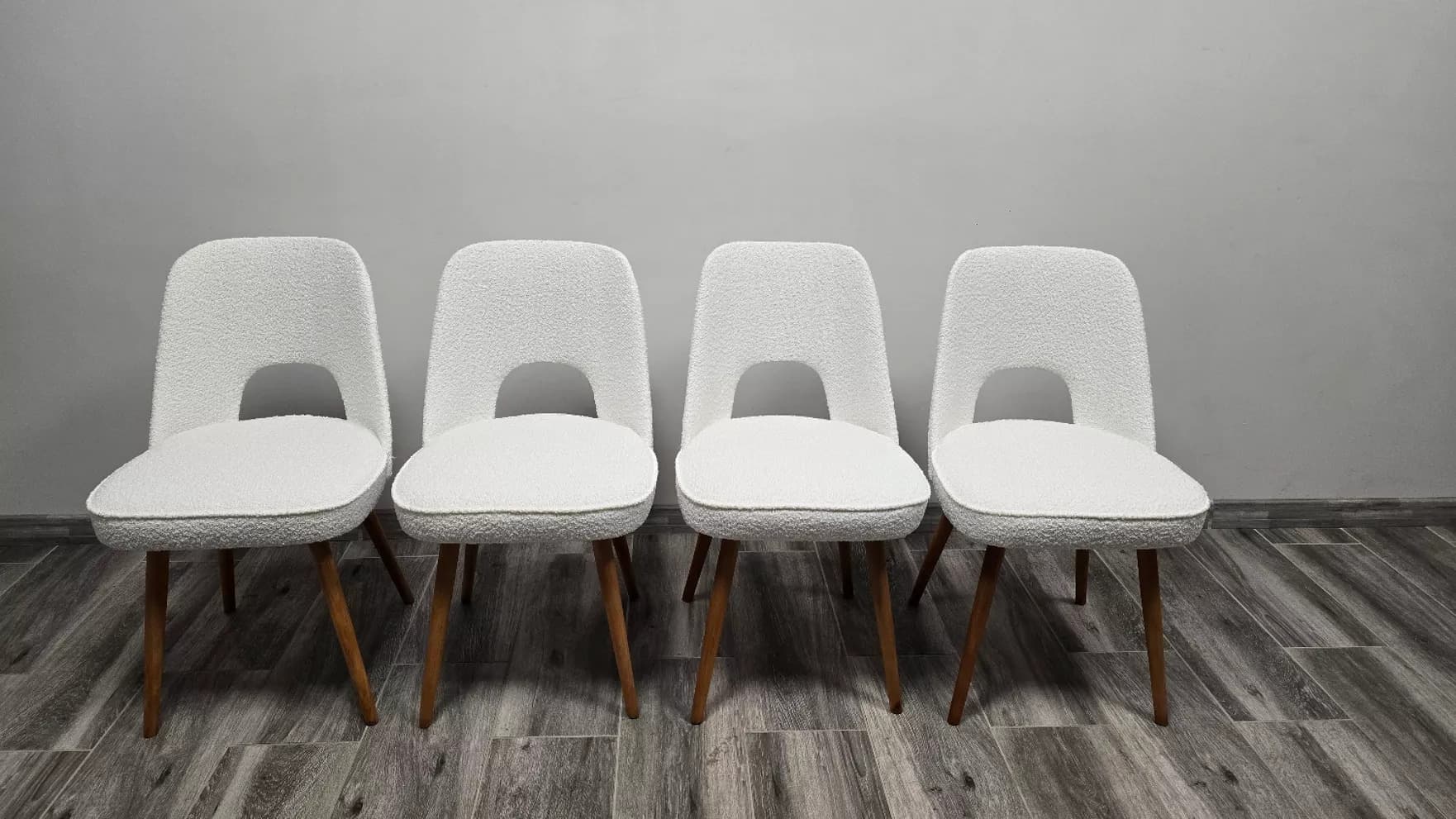 Set of four chairs, black wood, by O. Haerdtl, Tatra Nabytok, Czechoslovakia, 1960s. - 130549