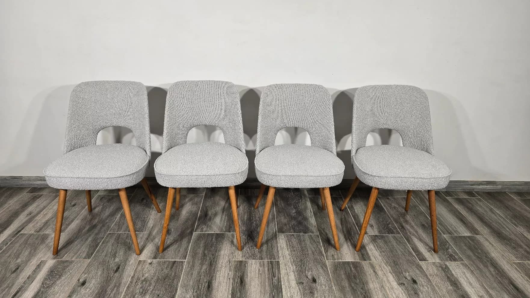 Set of four chairs, black wood, by O. Haerdtl, Tatra Nabytok, Czechoslovakia, 1960s. - 130573
