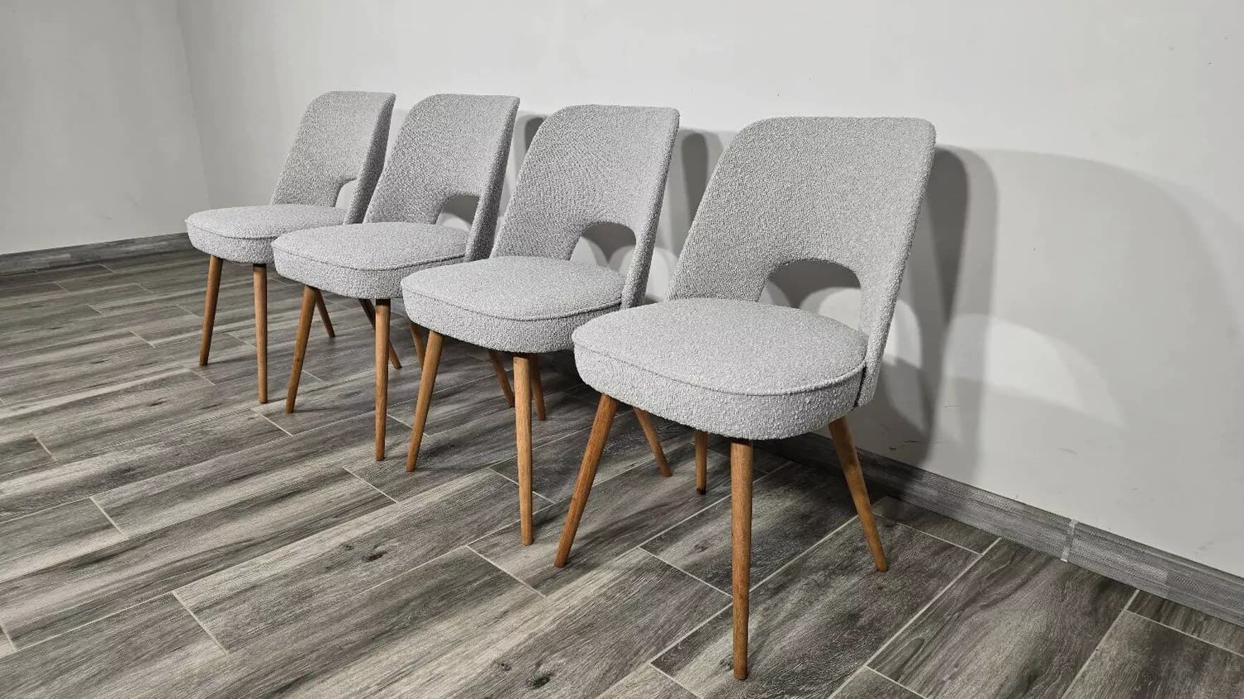 Set of four chairs, black wood, by O. Haerdtl, Tatra Nabytok, Czechoslovakia, 1960s. - 130575