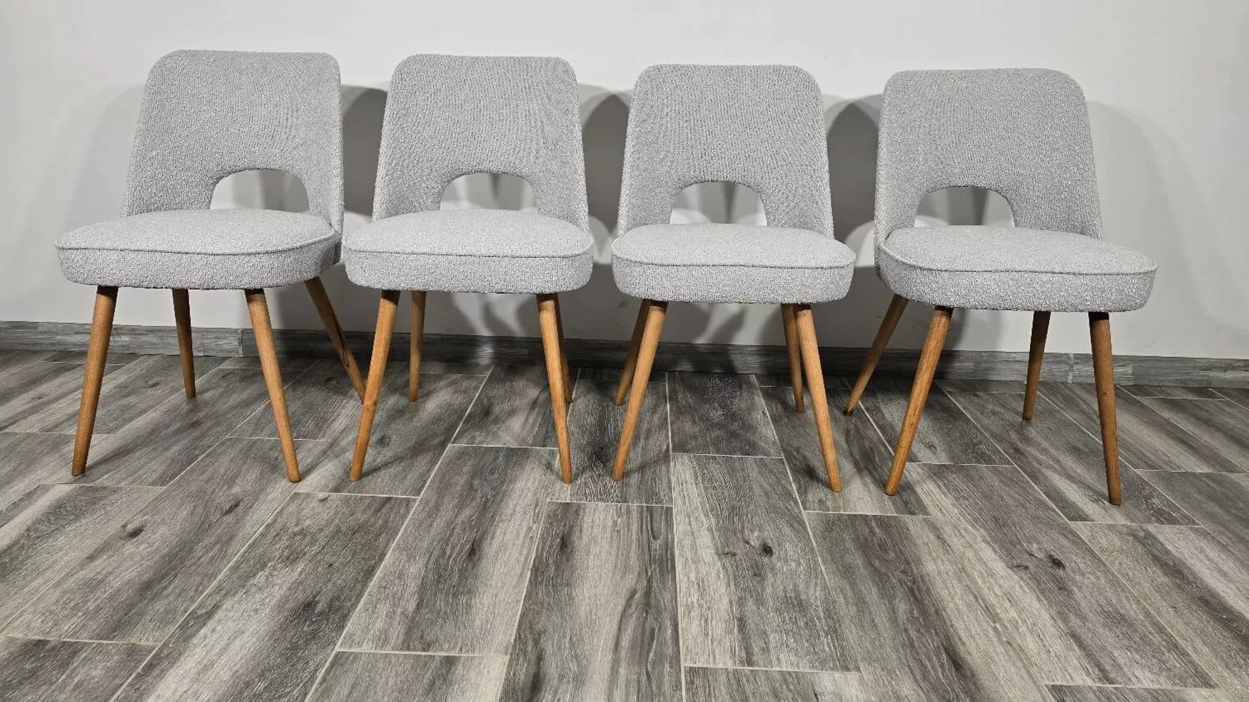 Set of four chairs, black wood, by O. Haerdtl, Tatra Nabytok, Czechoslovakia, 1960s. - 130574