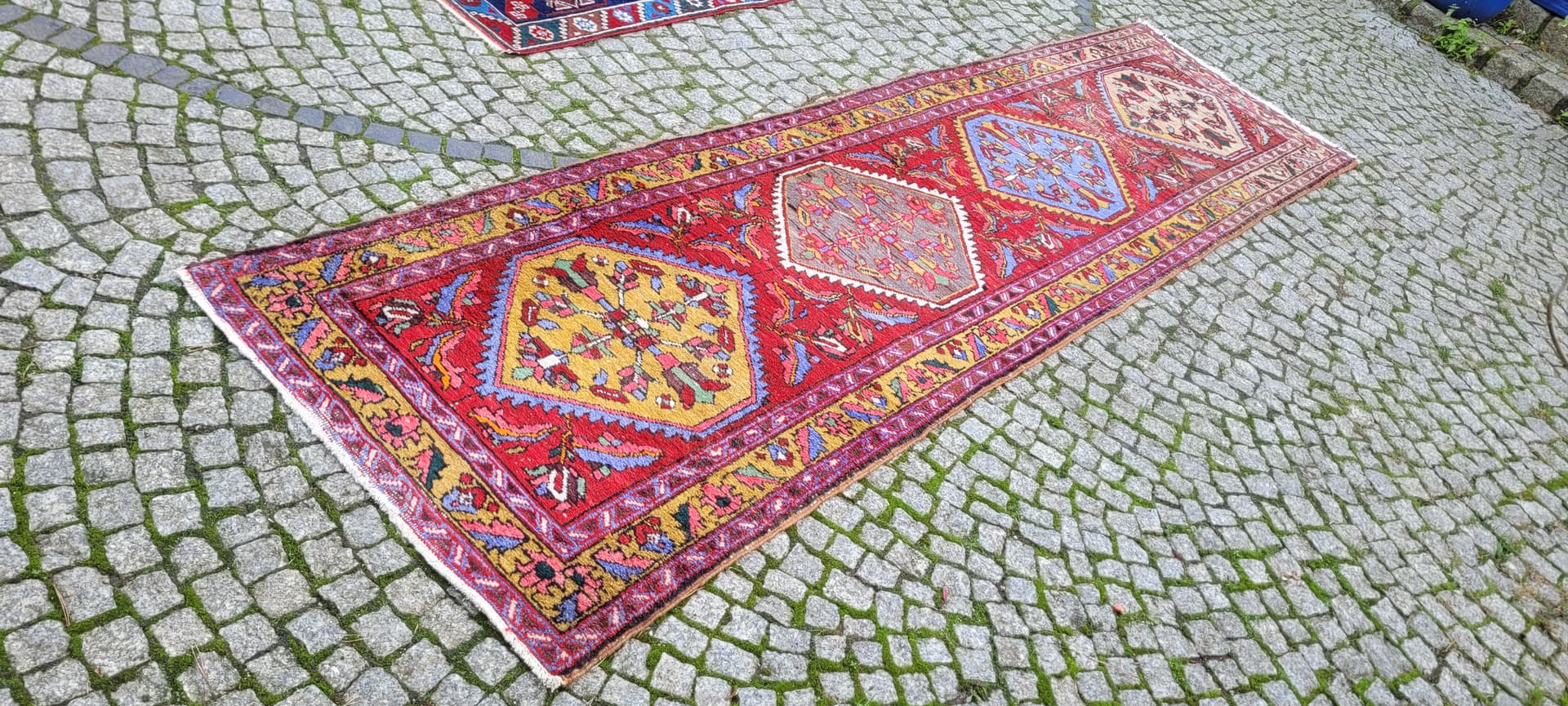 Chodnik Heriz, multikolor, wełna, Iran, 90x325 cm - 130664
