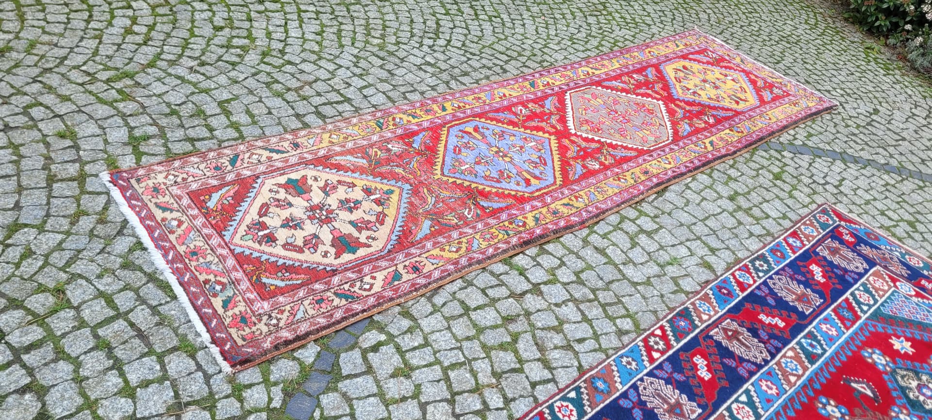Chodnik Heriz, multikolor, wełna, Iran, 90x325 cm - 130661