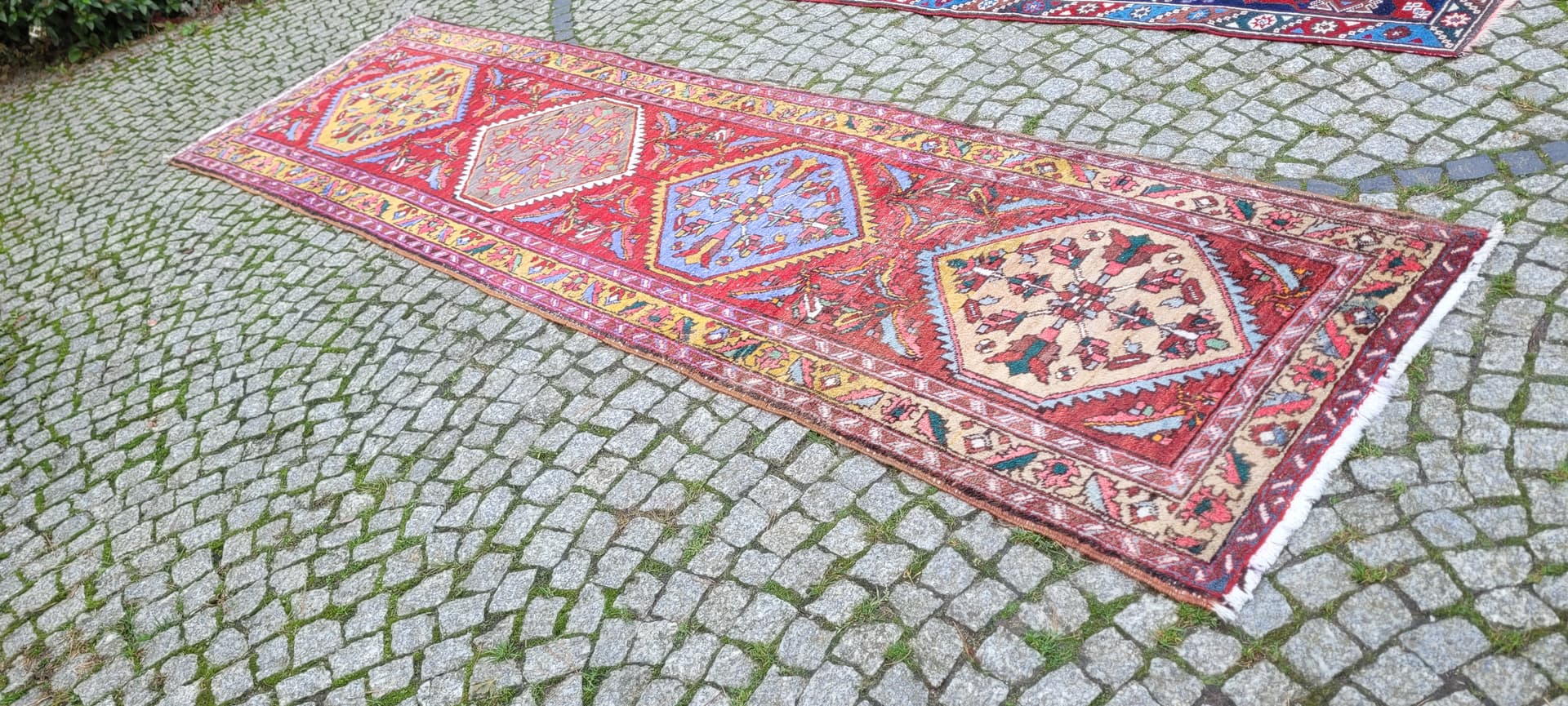 Chodnik Heriz, multikolor, wełna, Iran, 90x325 cm - 130652