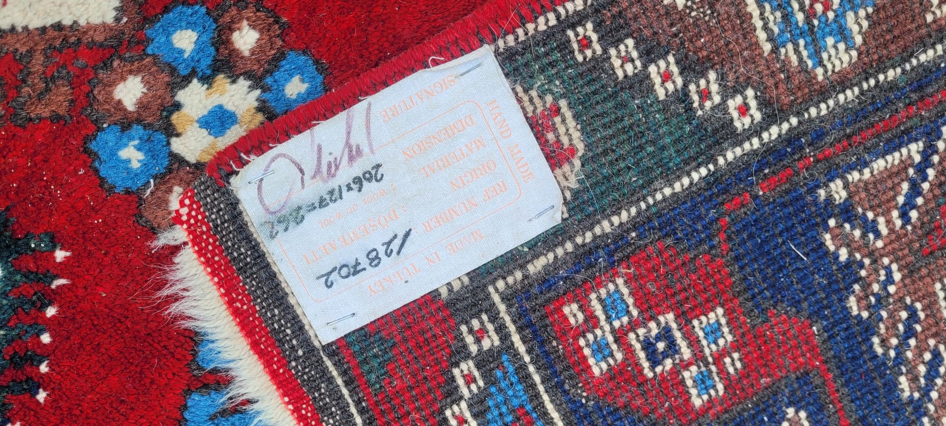 Dywan perski 215x128 cm, czerwony, wełna, Tunezja, lata 60. - 130669