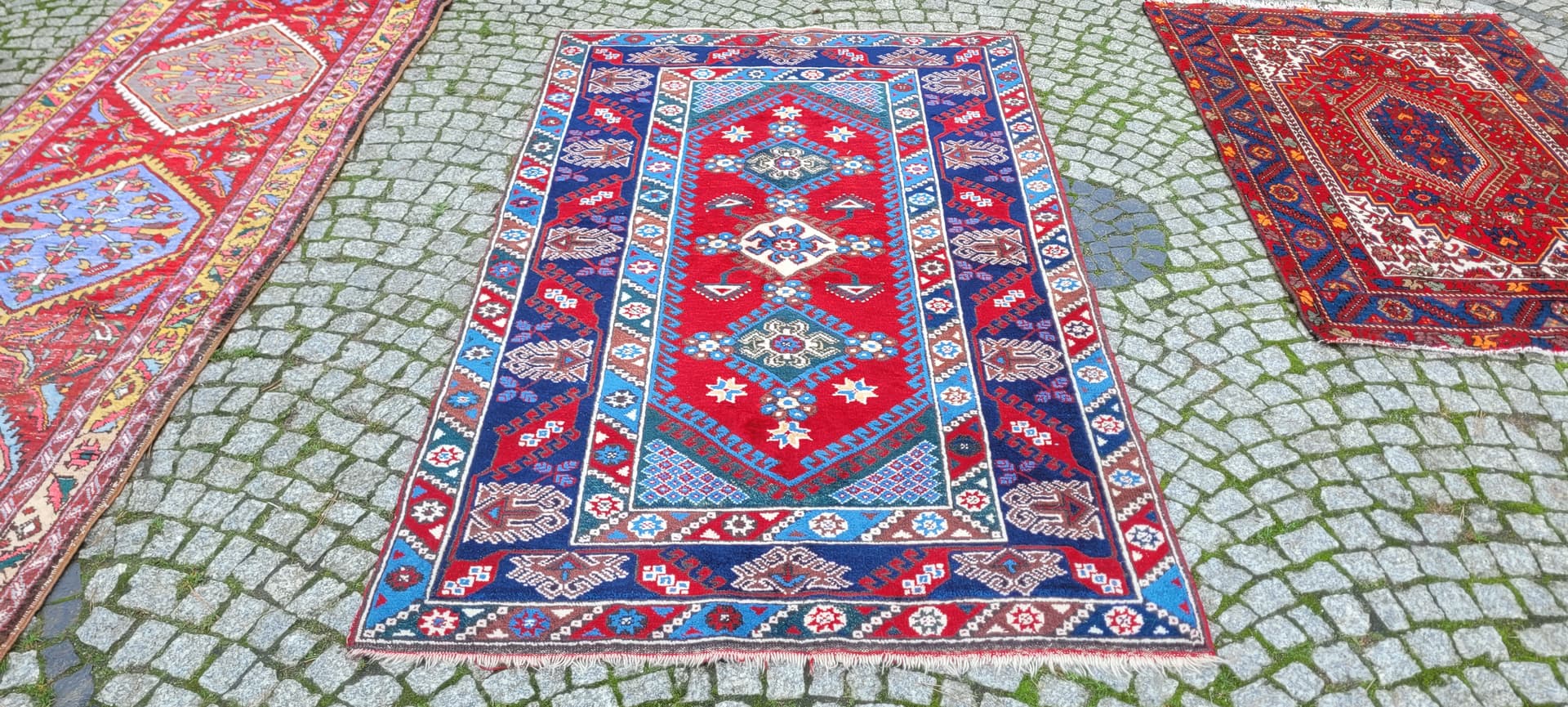 Dywan perski 215x128 cm, czerwony, wełna, Tunezja, lata 60. - 130677