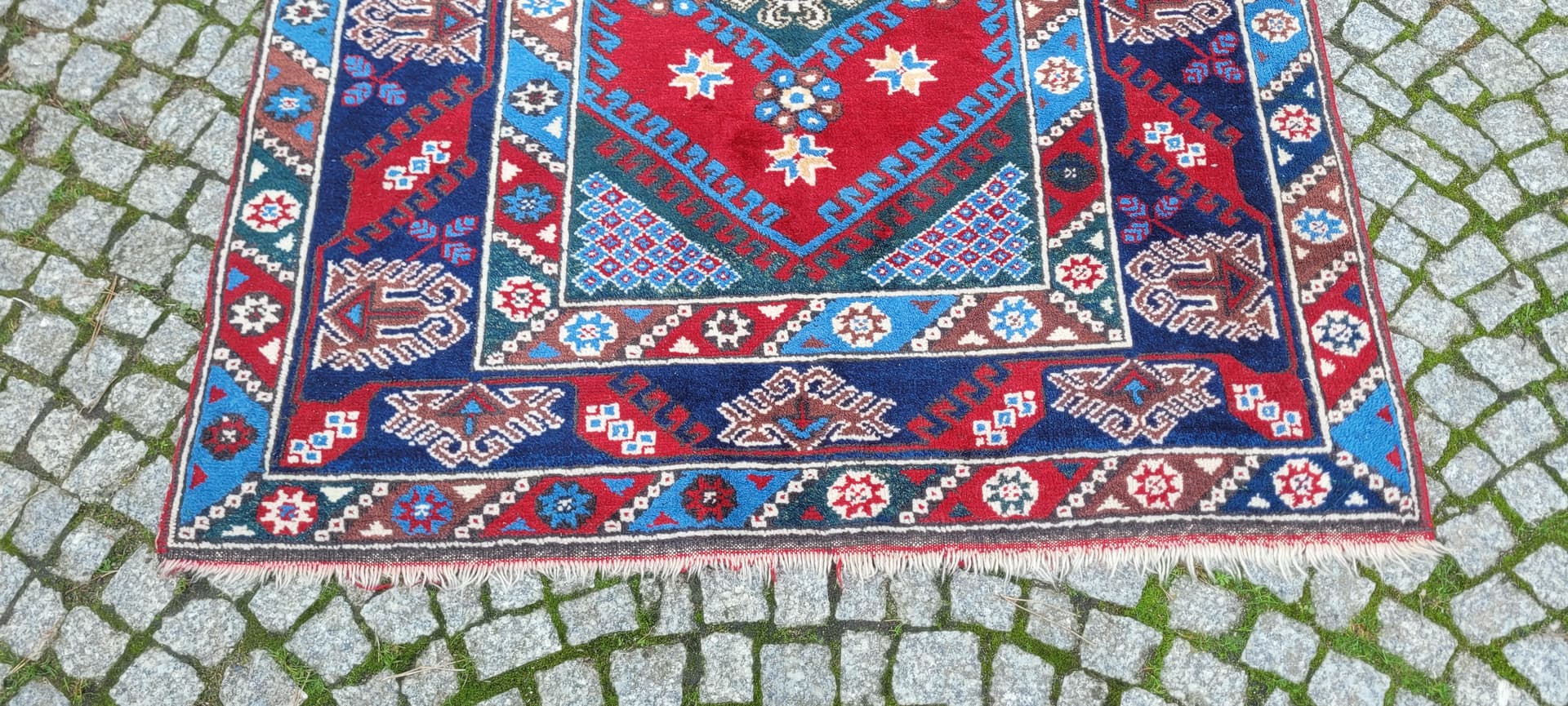 Dywan perski 215x128 cm, czerwony, wełna, Tunezja, lata 60. - 130672