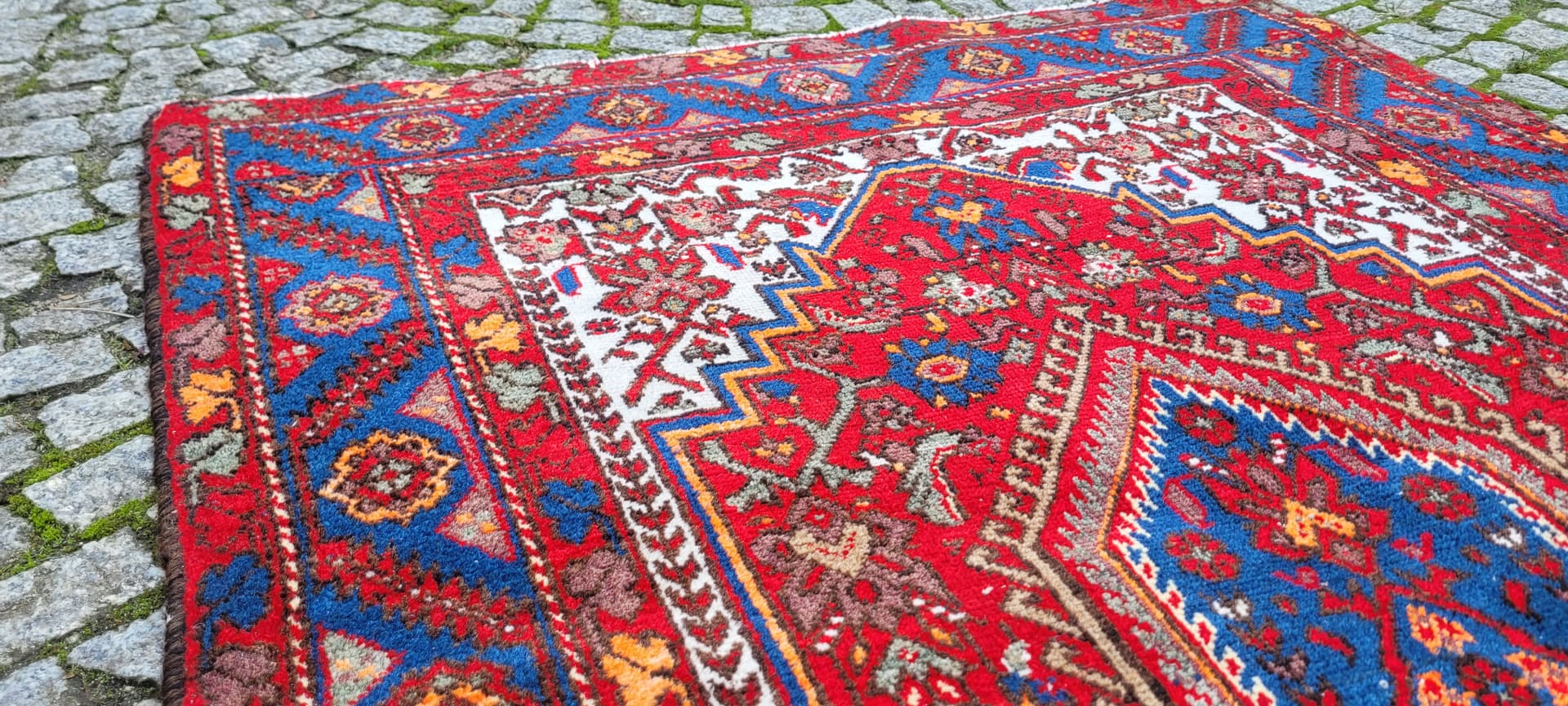 Dywan Bidjar, 160x105 cm, czerwony, wełna, Indie, lata 70. - 130685