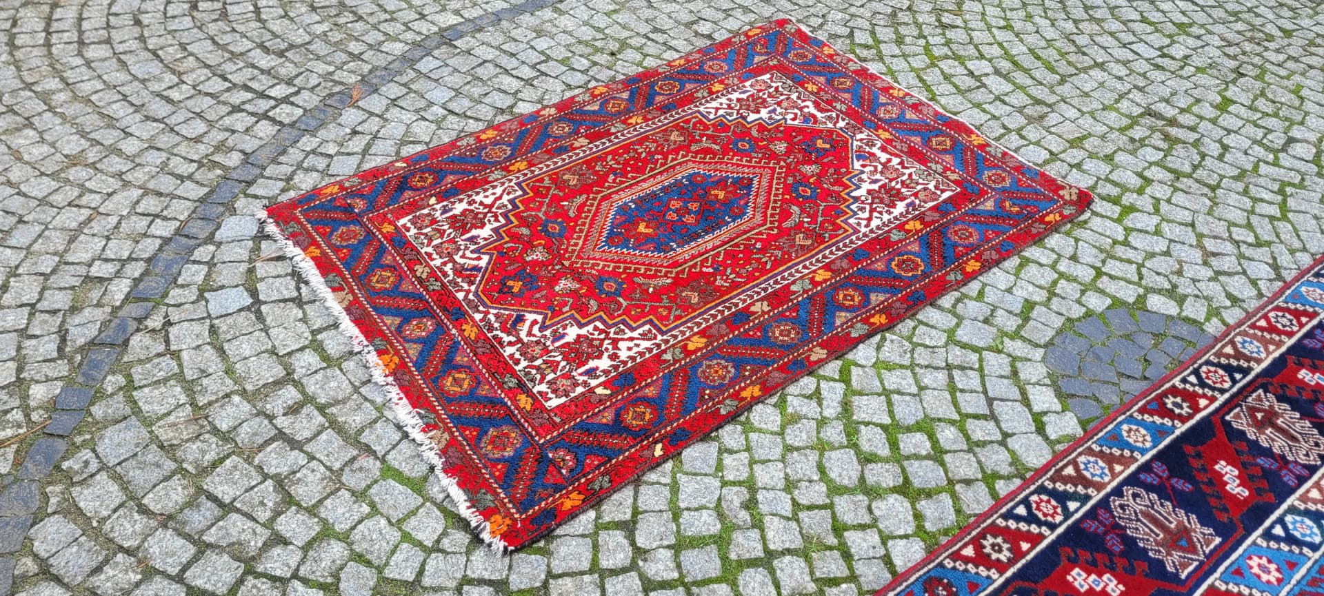 Dywan Bidjar, 160x105 cm, czerwony, wełna, Indie, lata 70. - 130687