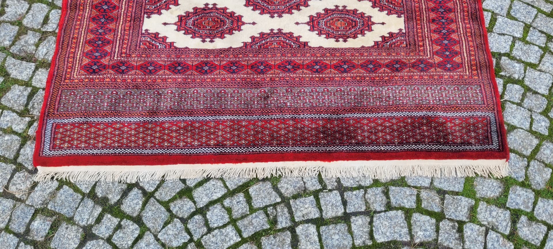 Dywan Buchara 126x200 cm, czerwony, wełna bawełna, Pakistan - 130719