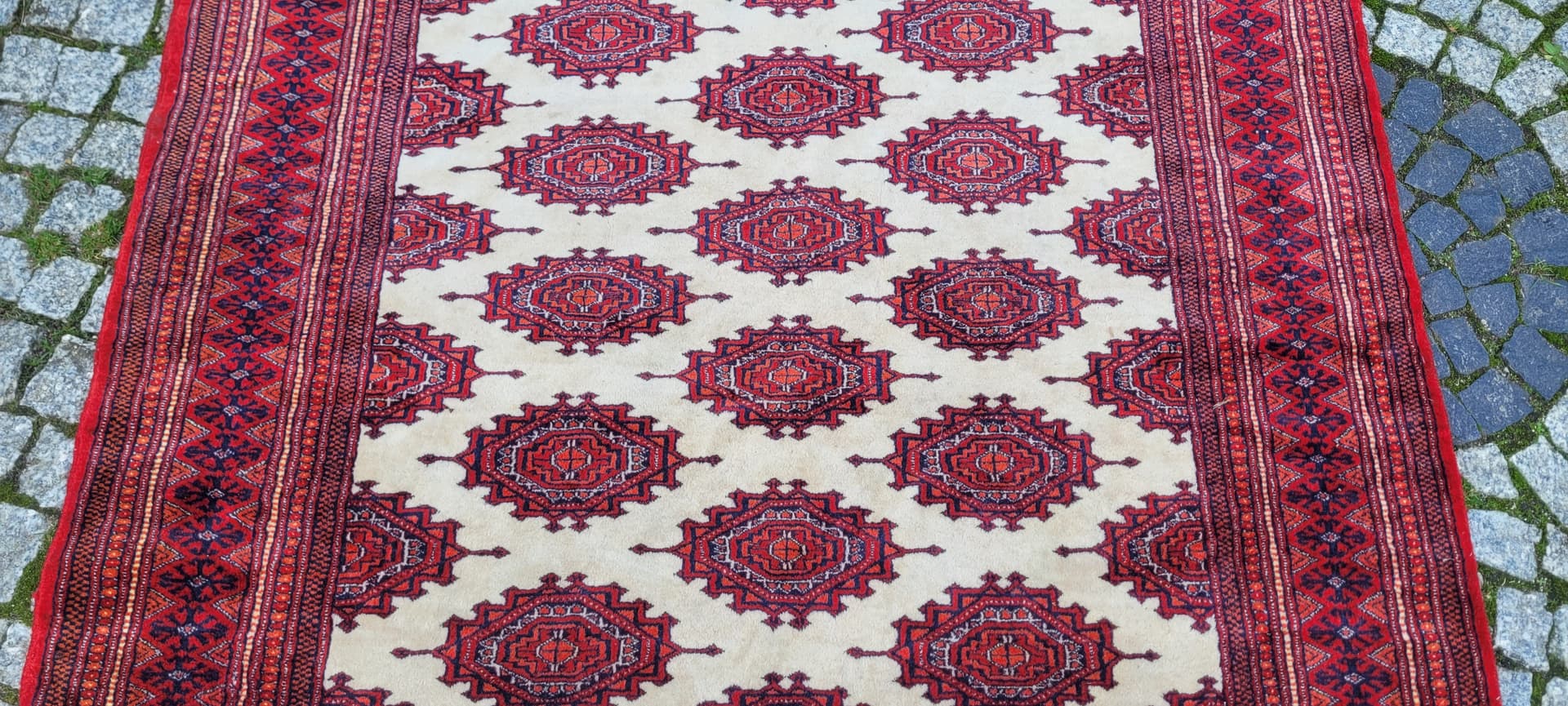 Dywan Buchara 126x200 cm, czerwony, wełna bawełna, Pakistan - 130714