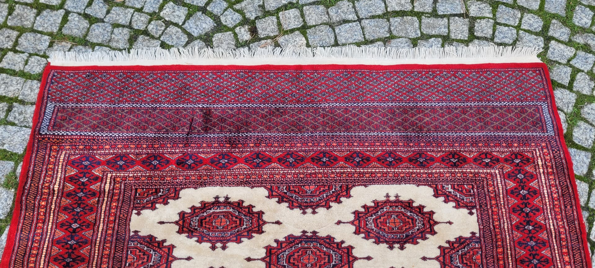 Dywan Buchara 126x200 cm, czerwony, wełna bawełna, Pakistan - 130716