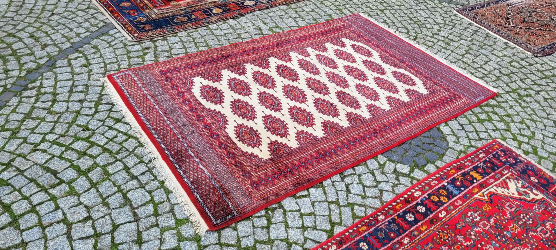 Dywan Buchara 126x200 cm, czerwony, wełna bawełna, Pakistan - 130720