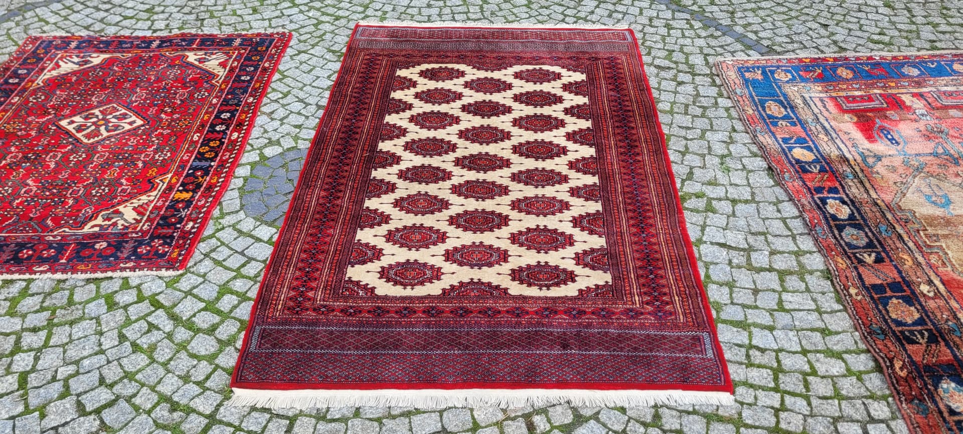 Dywan Buchara 126x200 cm, czerwony, wełna bawełna, Pakistan - 130721