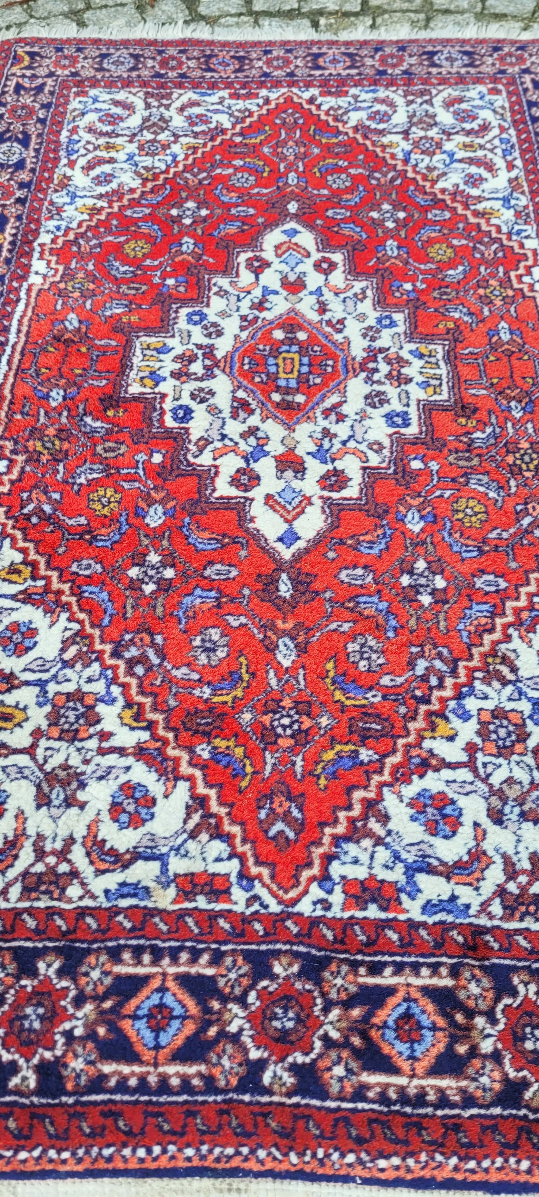 Dywan Bidjar 130x80cm, czerwony, wełna, Indie - 130765