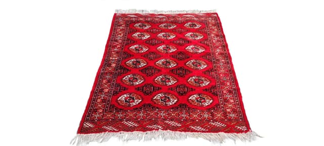 Dywan Tekke, czerwony, wełna, Turkmenistan, lata 90. - WYMIARY