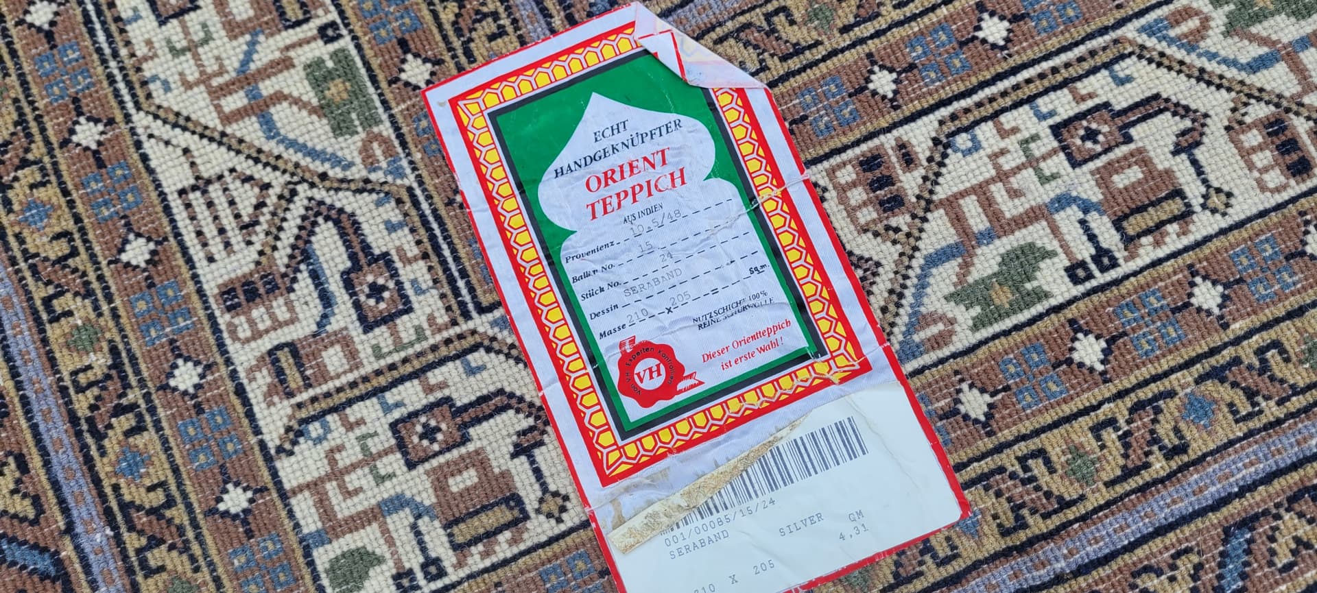 Dywan Indo Saroug Mir 205x255 cm, multikolor, wełna, Indie, lata 60. - 130854