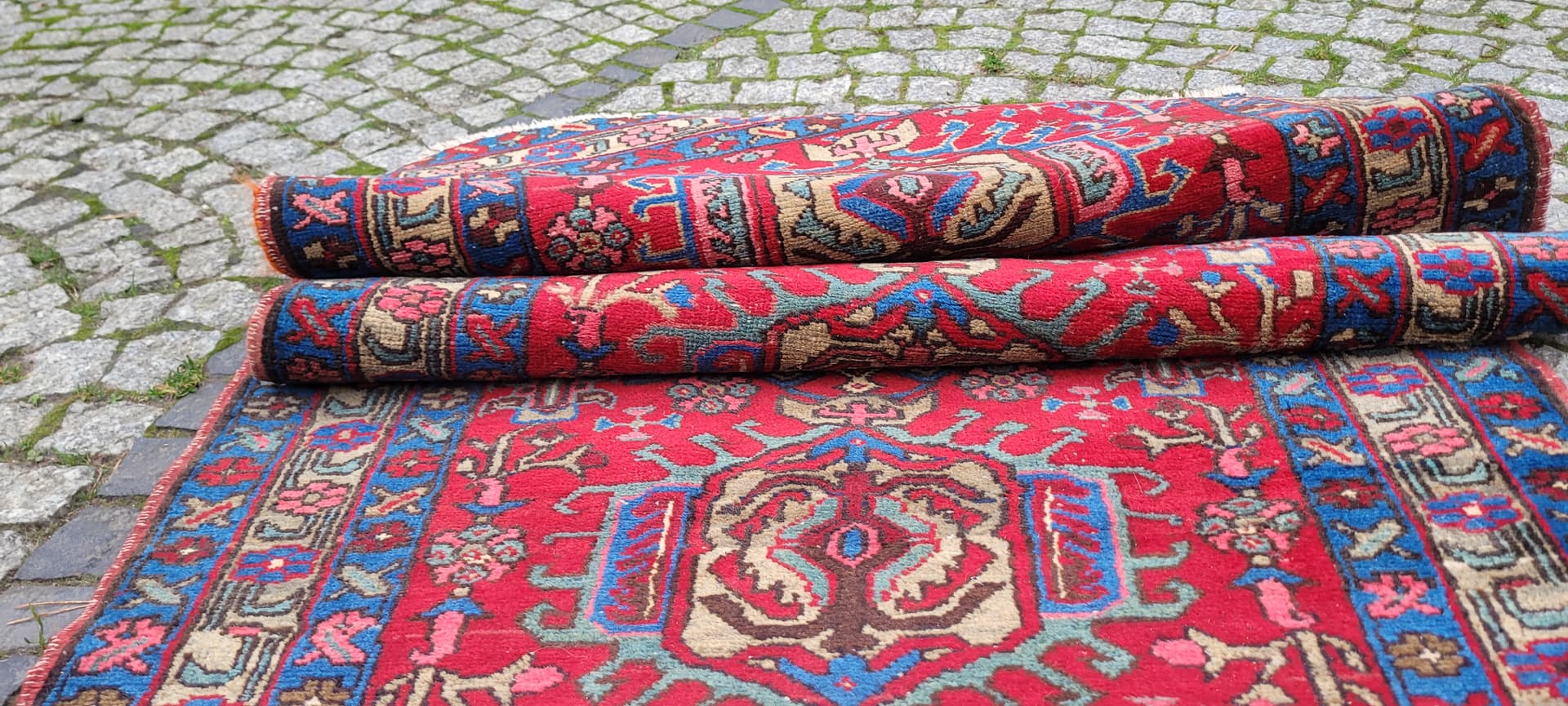 Dywan Heriz, czerwony, wełna, Persja - 130869