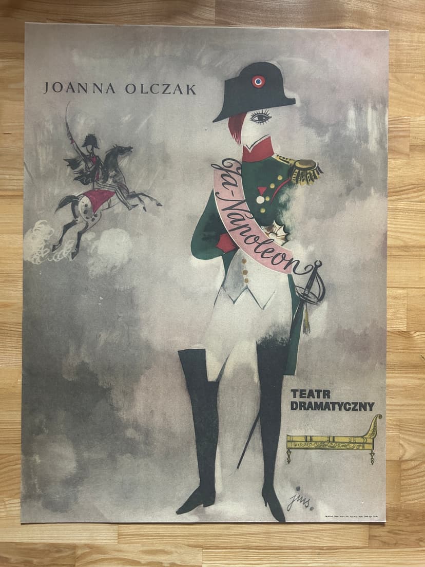 Plakat teatralny Ja Napoleon, multikolor, aut. J.M. Szancer, Polska, lata 60.