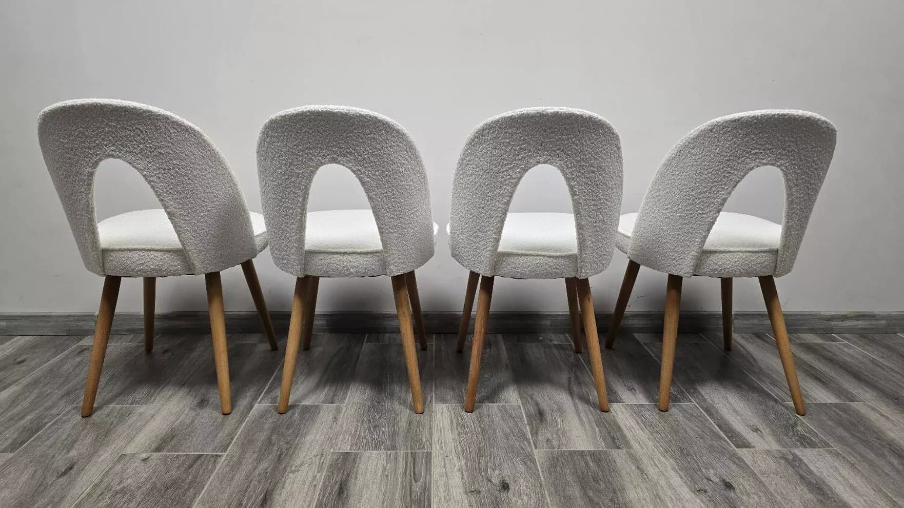 Set of four chairs, brown plywood, by A. Suman, Tatra Nabytok, Czechoslovakia, 1960s. - 130954
