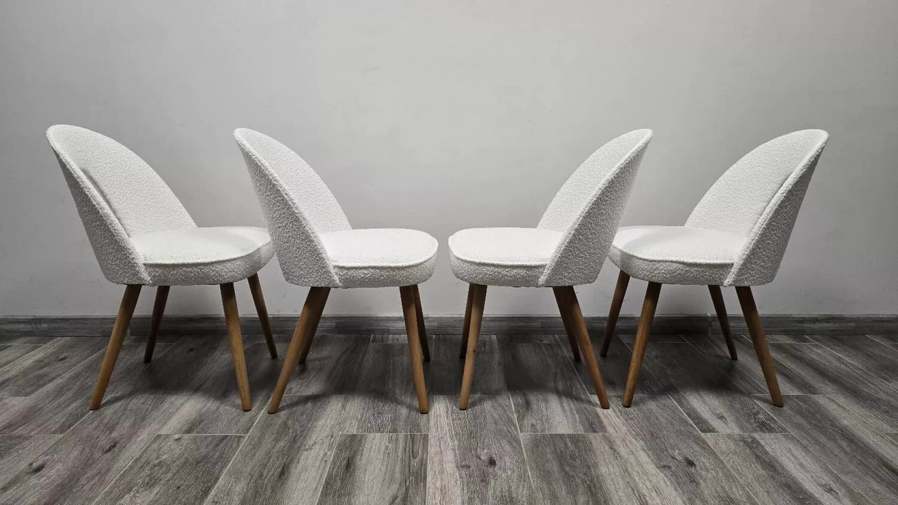 Set of four chairs, brown plywood, by A. Suman, Tatra Nabytok, Czechoslovakia, 1960s. - 130955