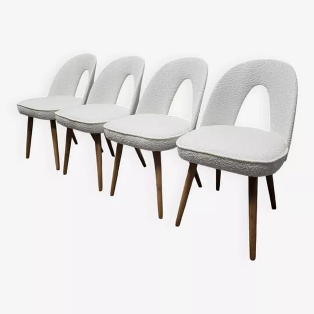 Set of four chairs, brown plywood, by A. Suman, Tatra Nabytok, Czechoslovakia, 1960s. - DIMENSION