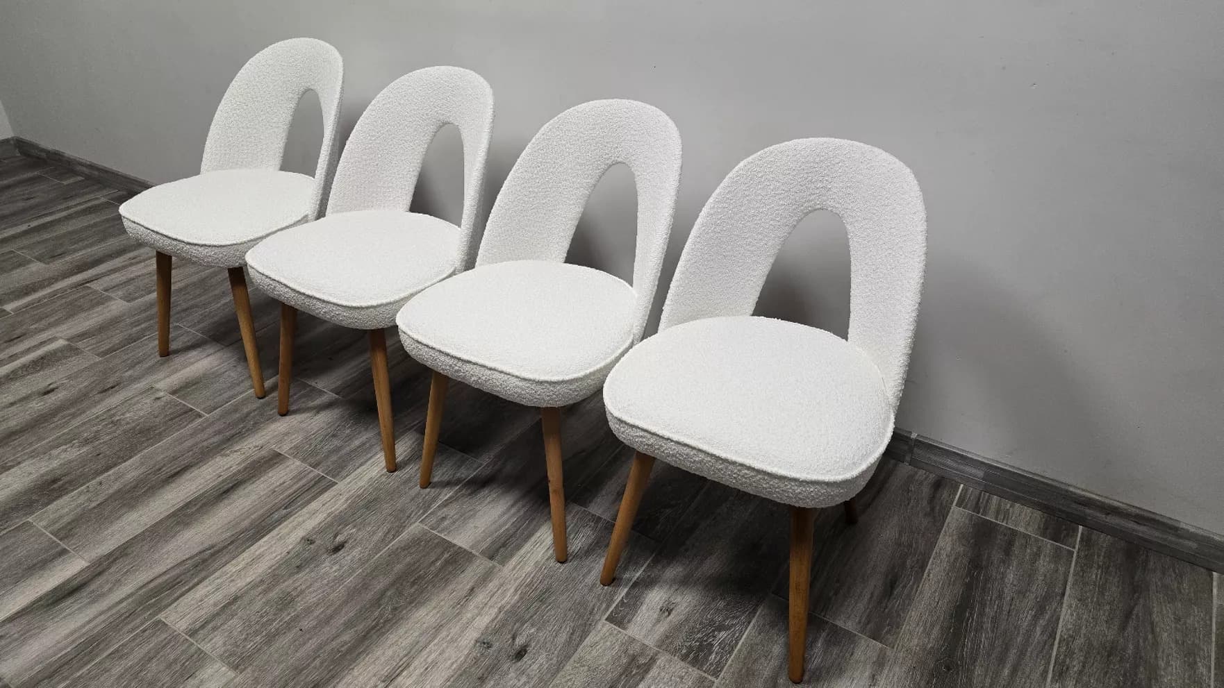 Set of four chairs, brown plywood, by A. Suman, Tatra Nabytok, Czechoslovakia, 1960s. - 130956