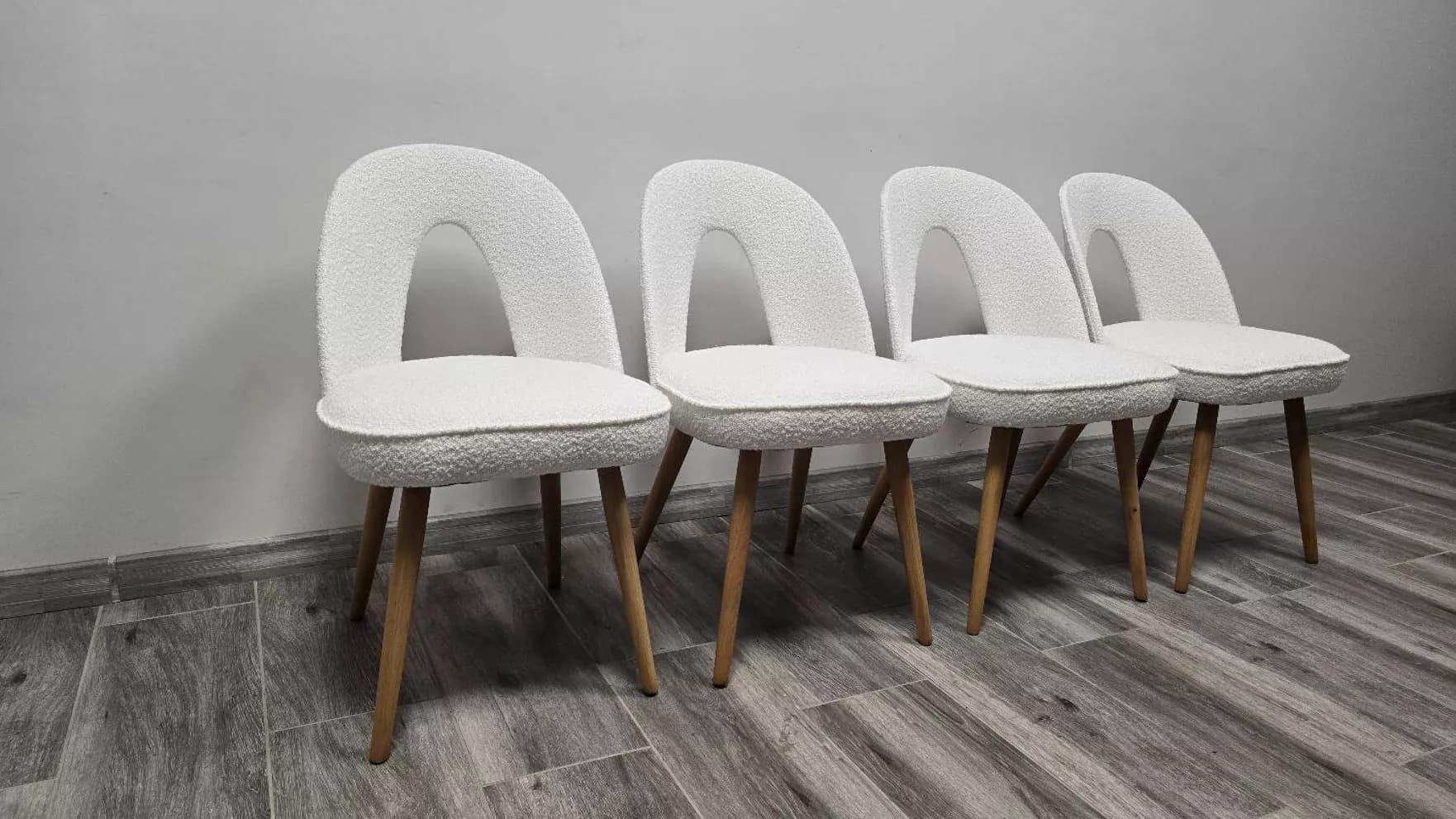 Set of four chairs, brown plywood, by A. Suman, Tatra Nabytok, Czechoslovakia, 1960s. - 130952