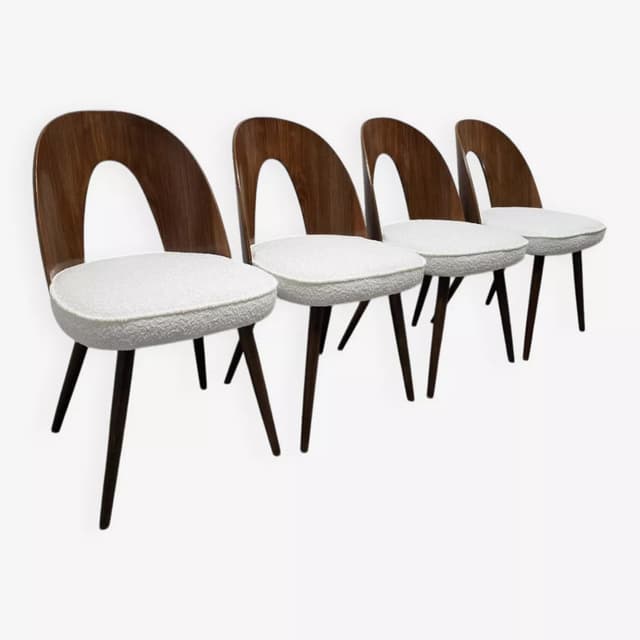 Set of four chairs, brown plywood, by A. Suman, Tatra Nabytok, Czechoslovakia, 1960s. - DIMENSION