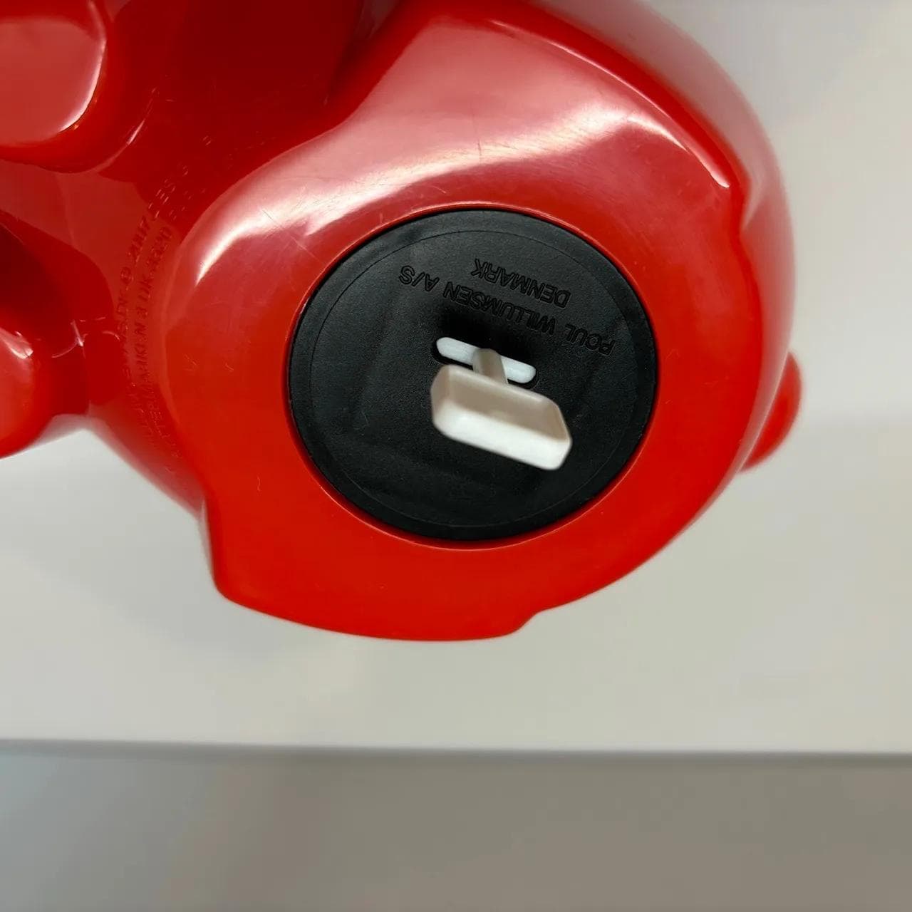 Piggy bank, red plastic, by P. Willumsen, Denmark, 2000s. - 8876