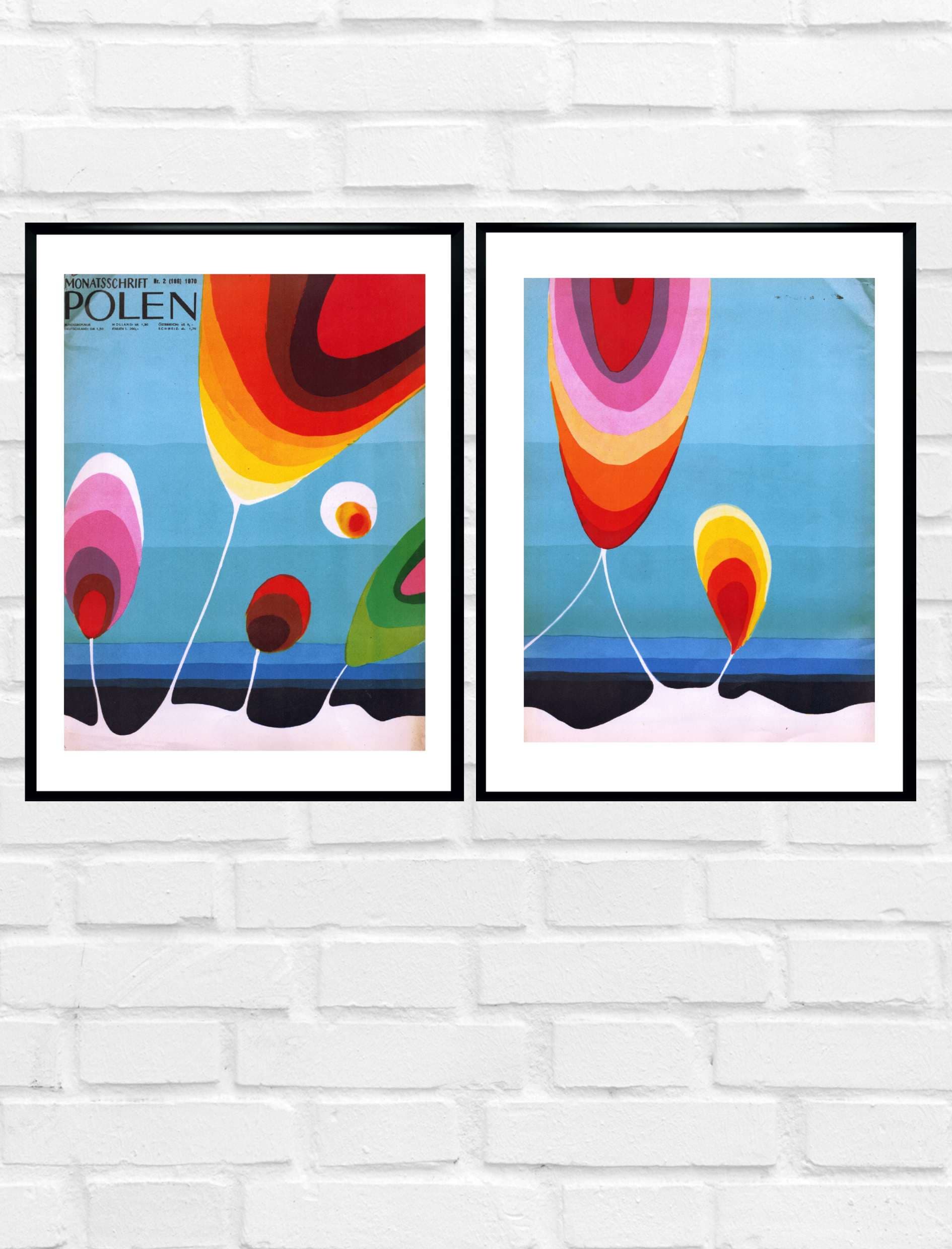 Komplet okładek POLSKA, multikolor, papier, aut. G. Rechowicz, Polska, lata 70. - 130973