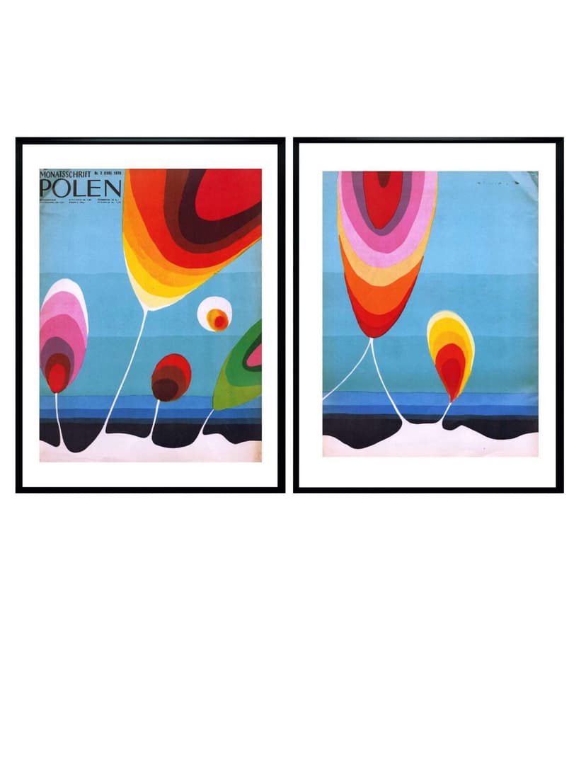 Komplet okładek POLSKA, multikolor, papier, aut. G. Rechowicz, Polska, lata 70.