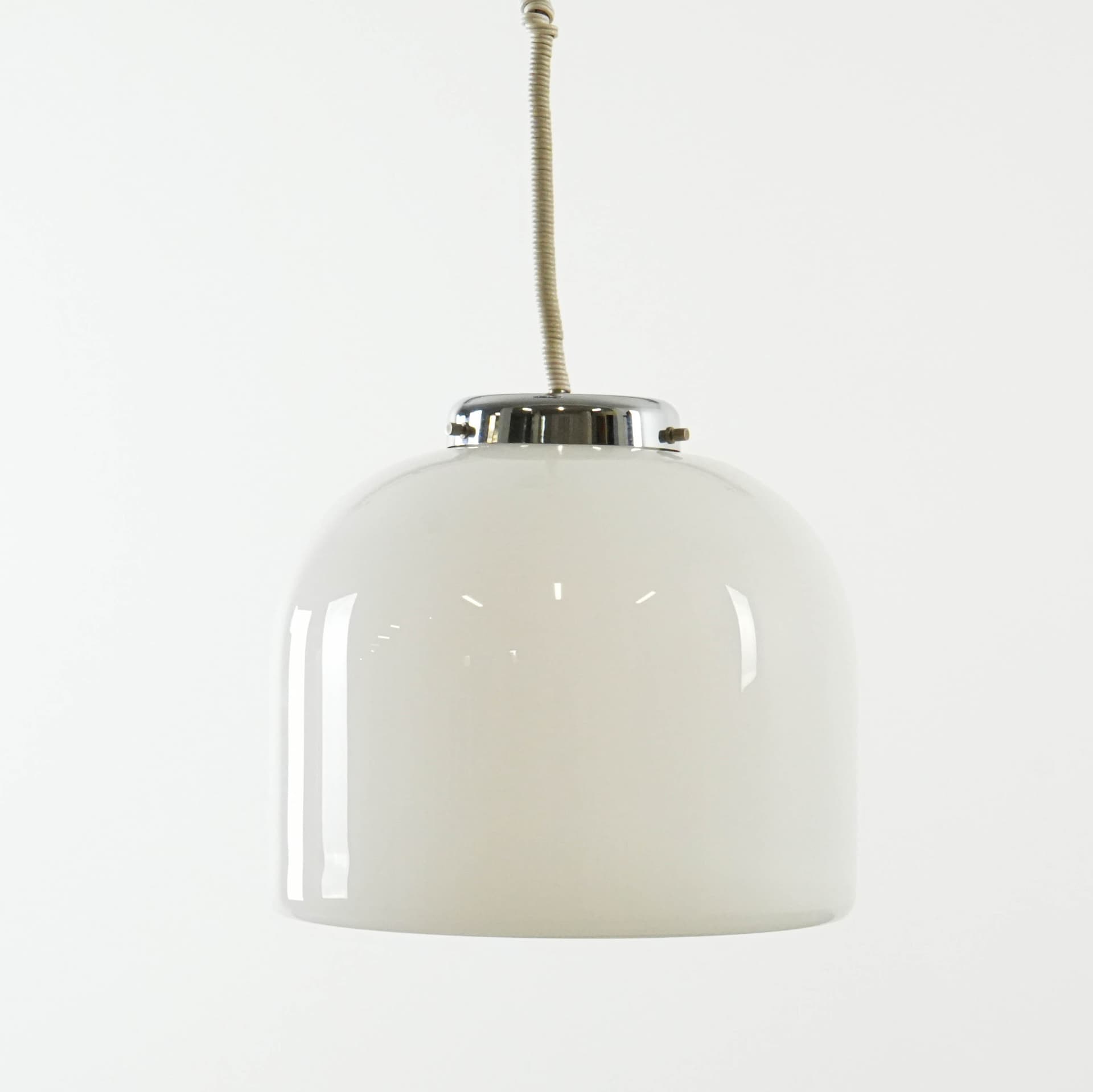 Pendant lamp, white glass, Italy, 1970s. - 131003