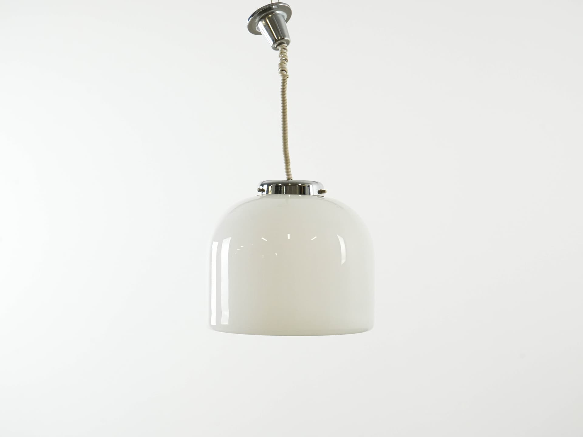 Pendant lamp, white glass, Italy, 1970s. - 131004