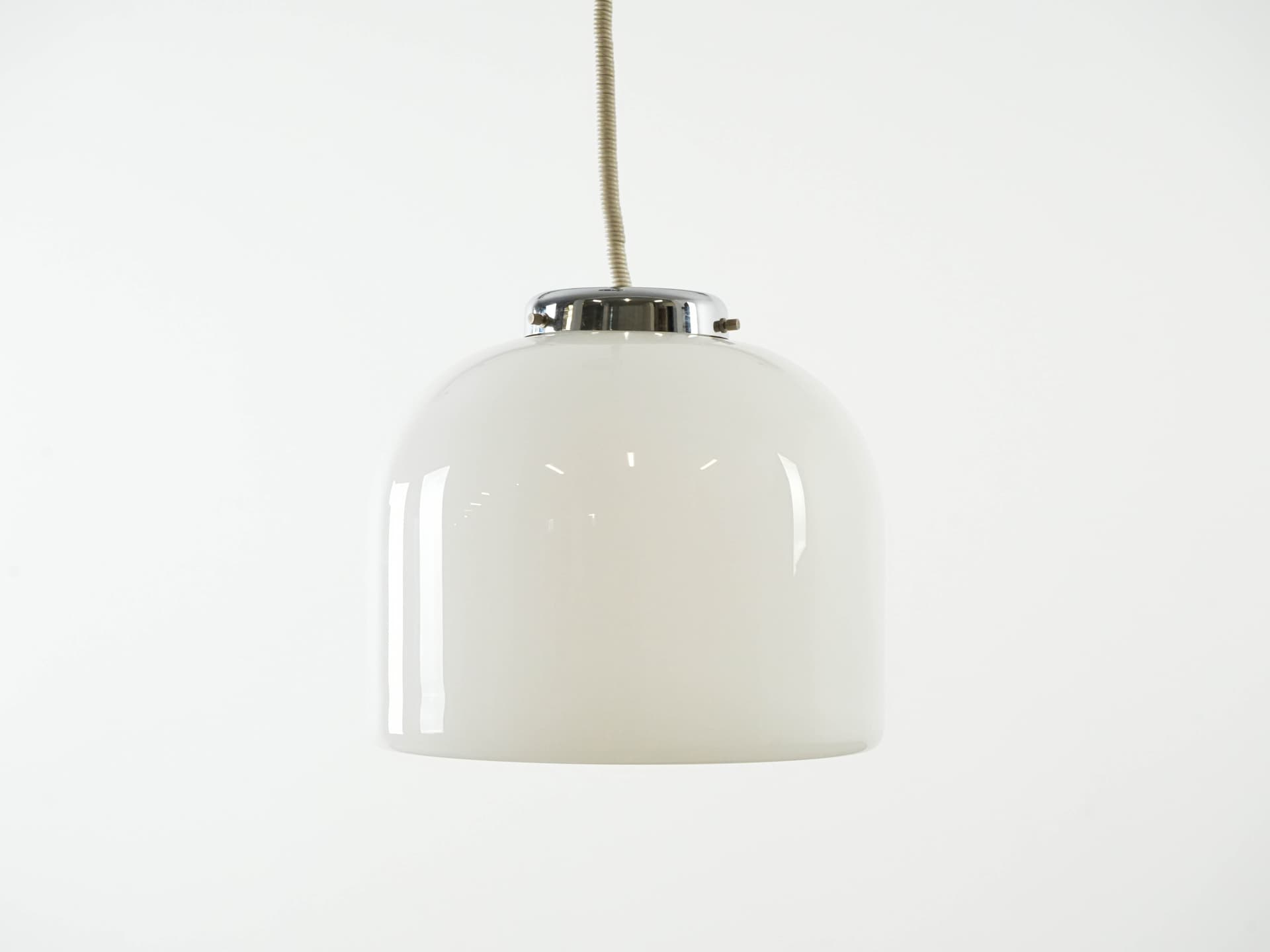 Pendant lamp, white glass, Italy, 1970s. - 131005