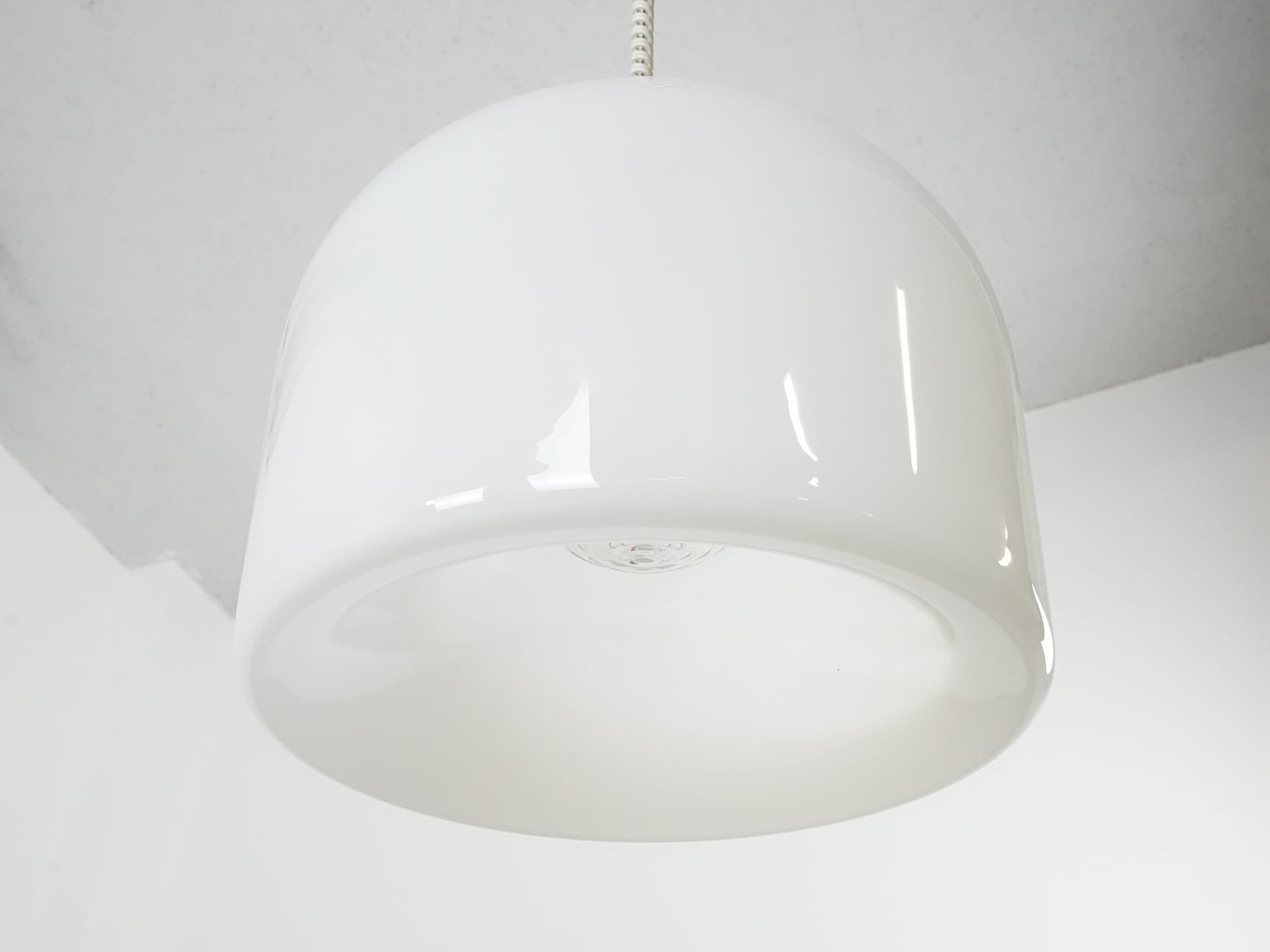 Pendant lamp, white glass, Italy, 1970s. - 131009