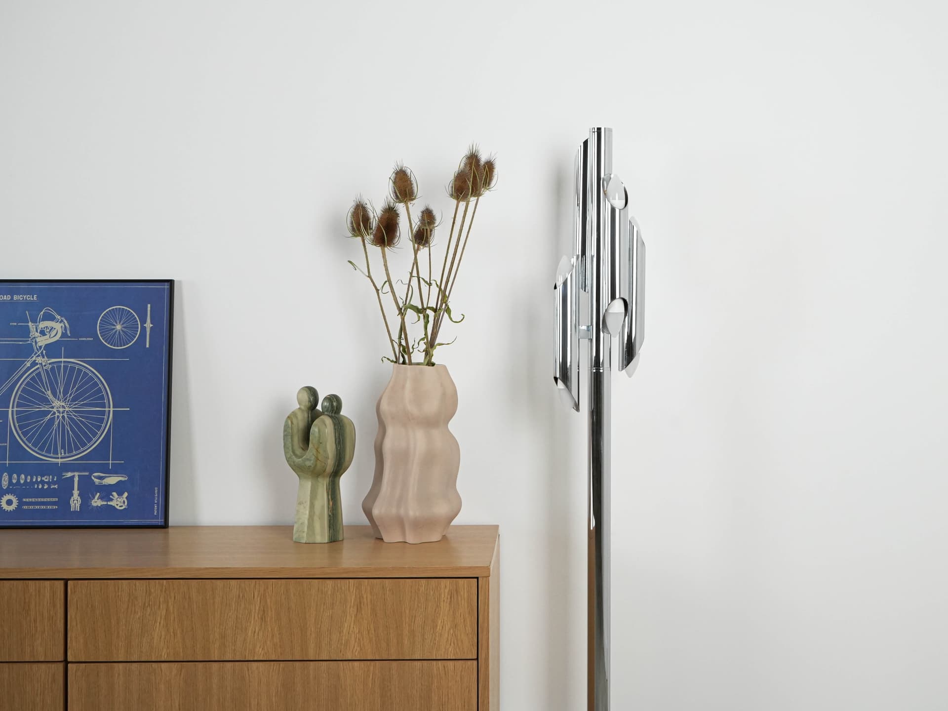 Floor Lamp Space Age, chrome silver metal, Italy, 1970s. - 131067