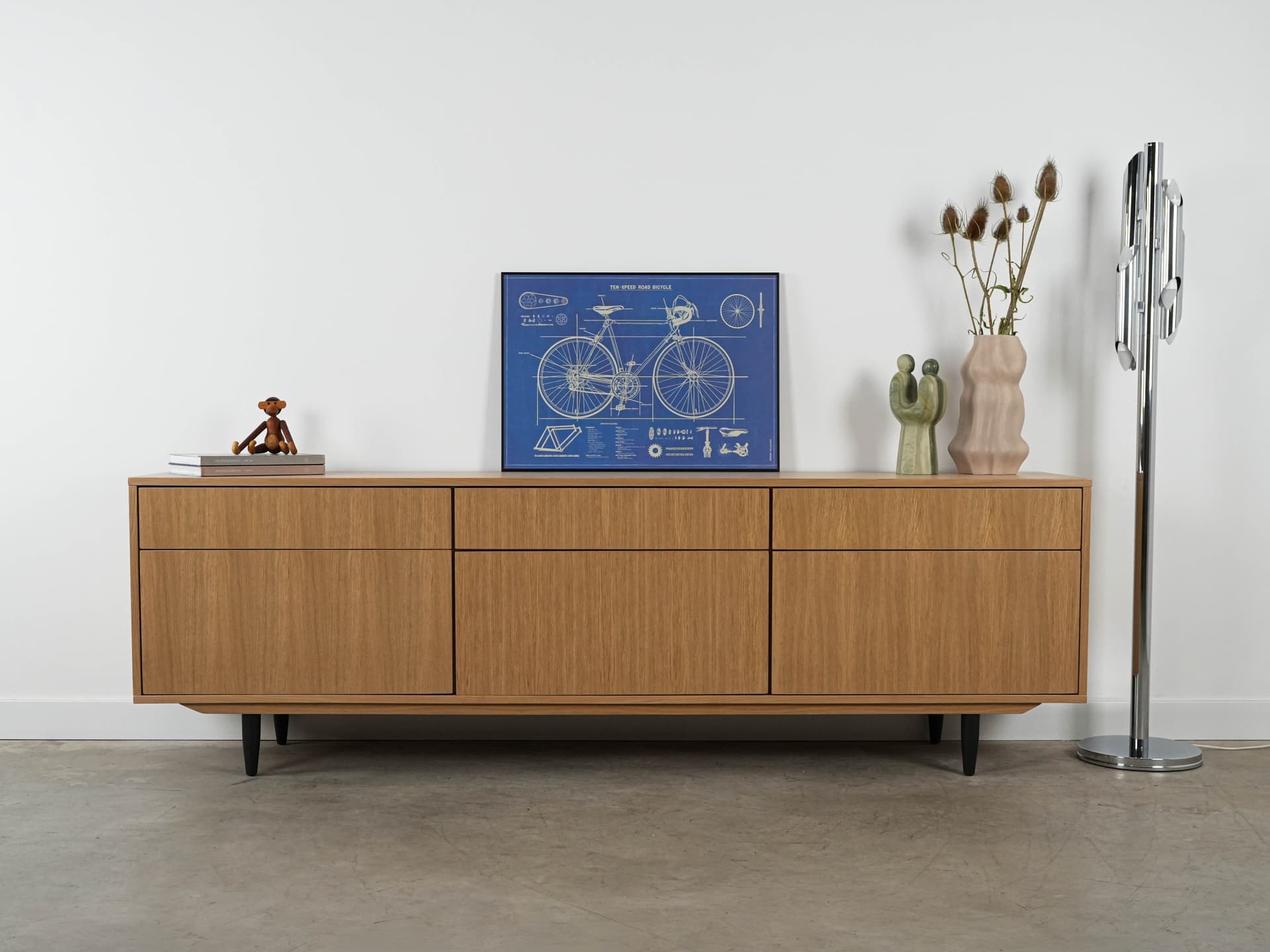 Floor Lamp Space Age, chrome silver metal, Italy, 1970s. - 131064