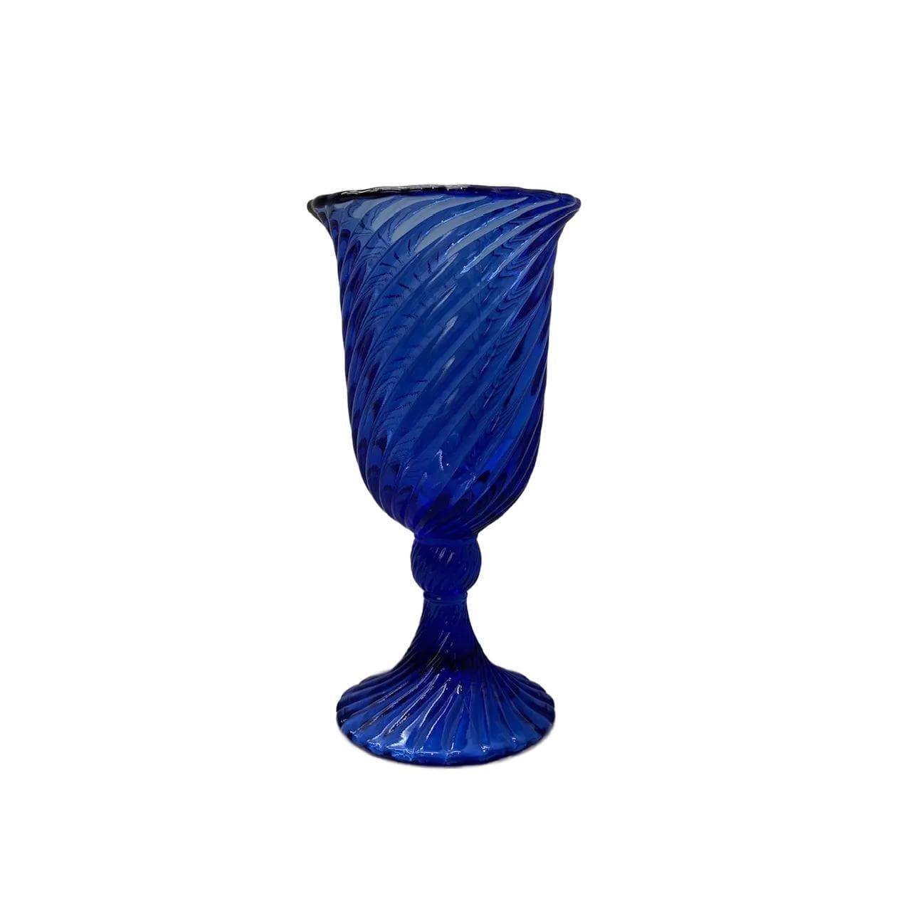 Vase Spirelli, blue glass, by R. Serwicki, Ząbkowice, Poland, 1970s.