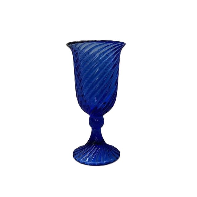 Vase Spirelli, blue glass, by R. Serwicki, Ząbkowice, Poland, 1970s. - DIMENSION