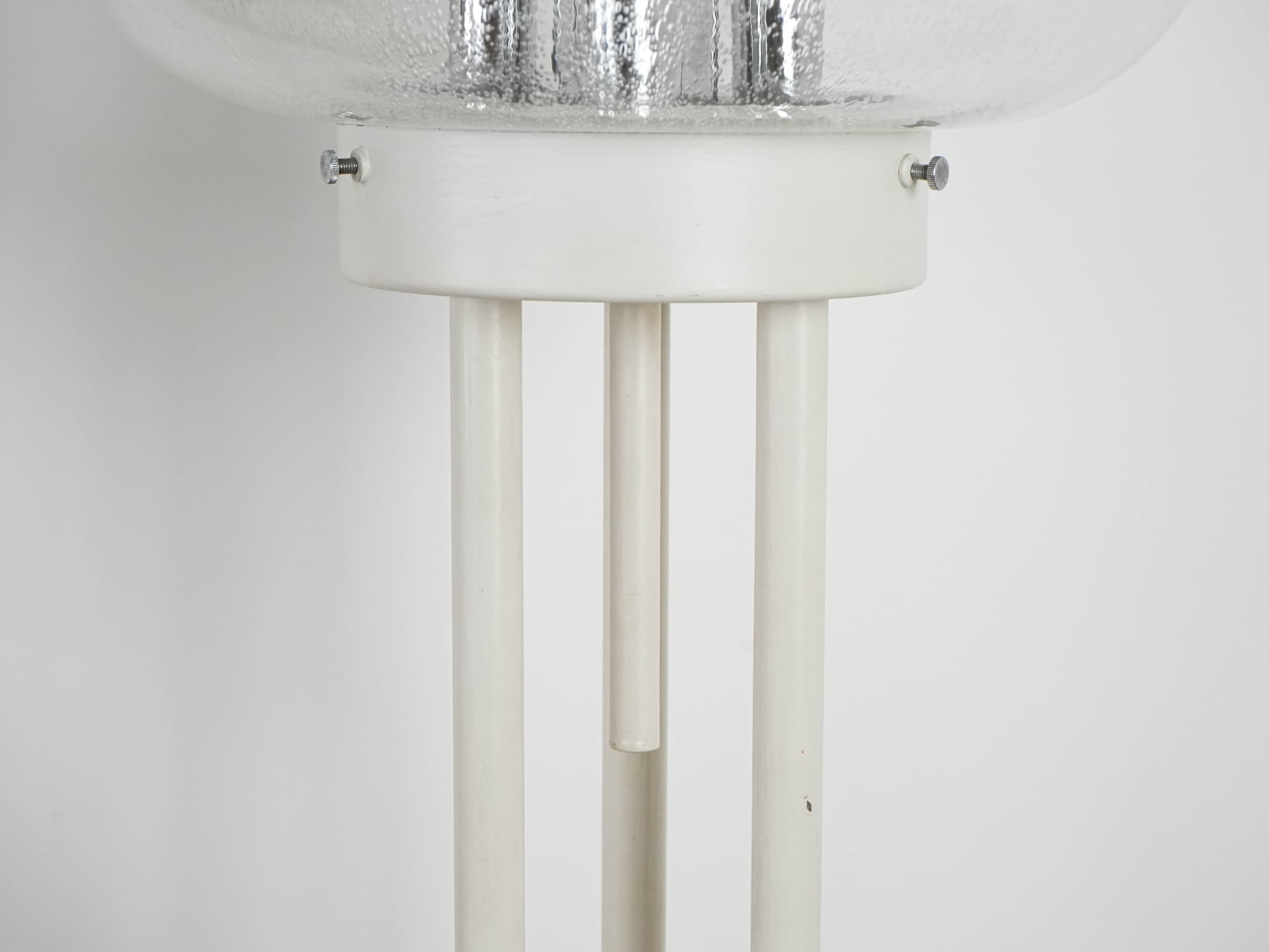 Floor lamp, clear Murano glass, white metal, Italy, 1970s. - 131087