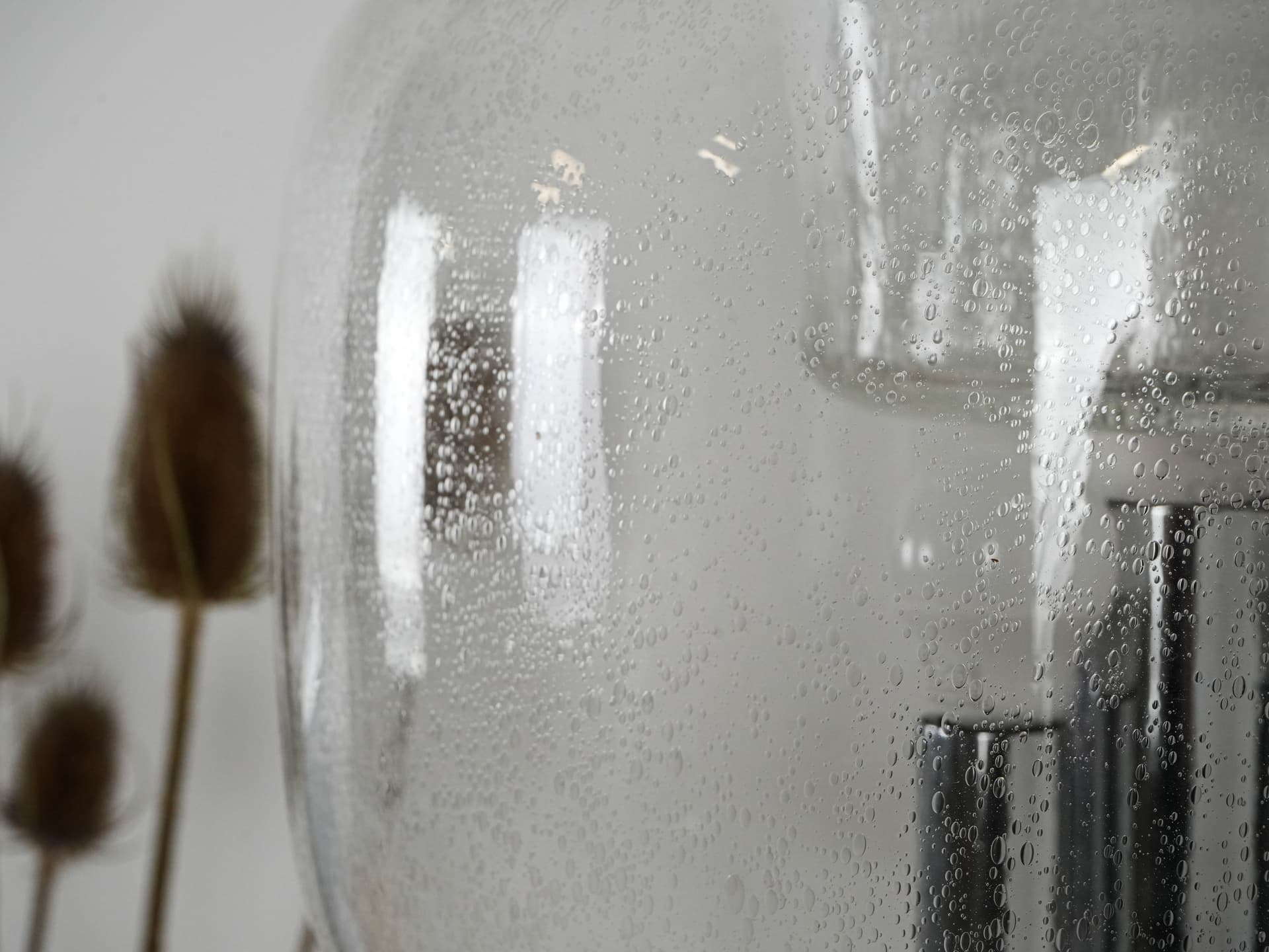 Floor lamp, clear Murano glass, white metal, Italy, 1970s. - 131092