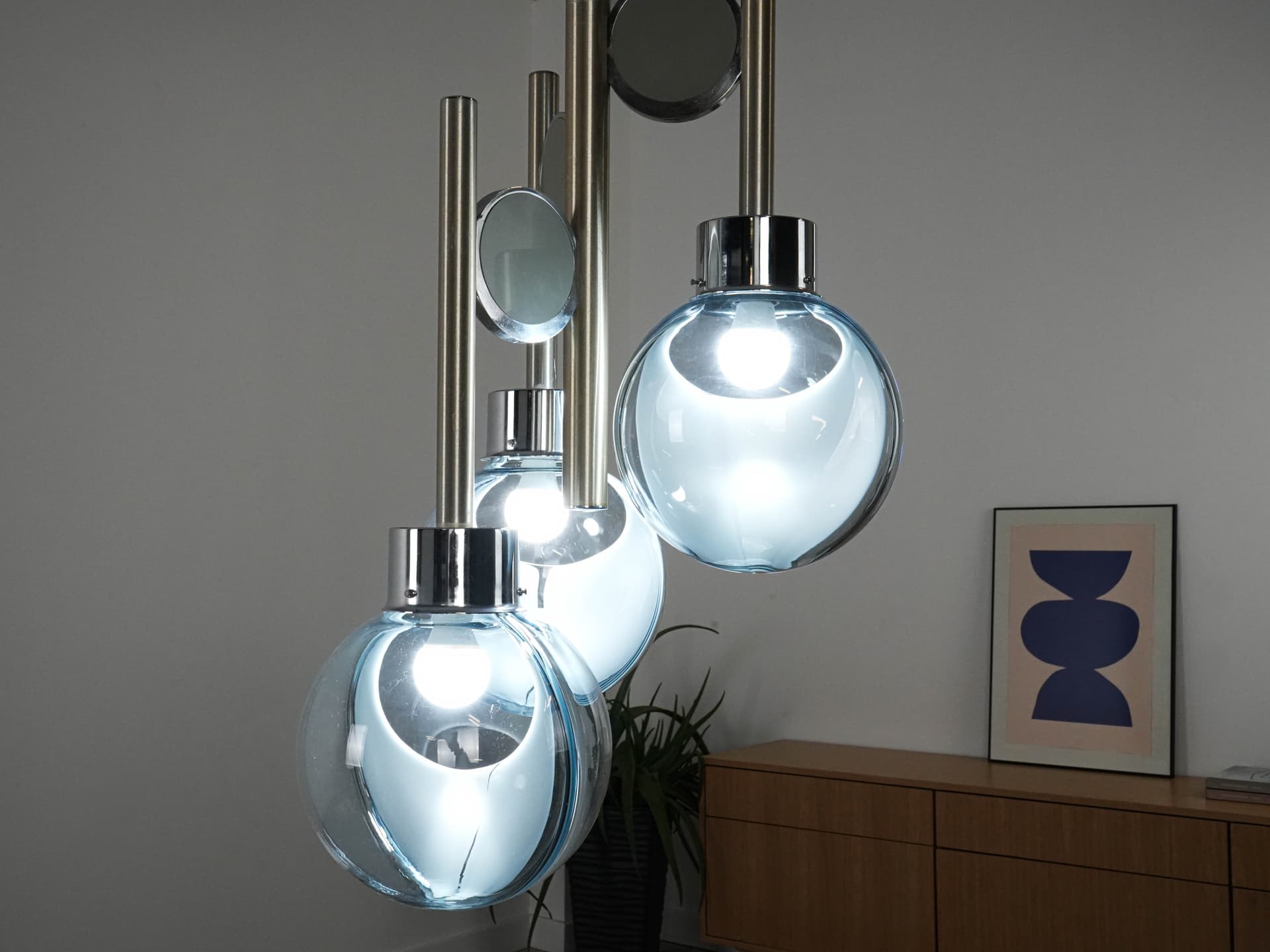 Żyrandol Space Age, szkło Murano, Włochy, lata 70. - 131116