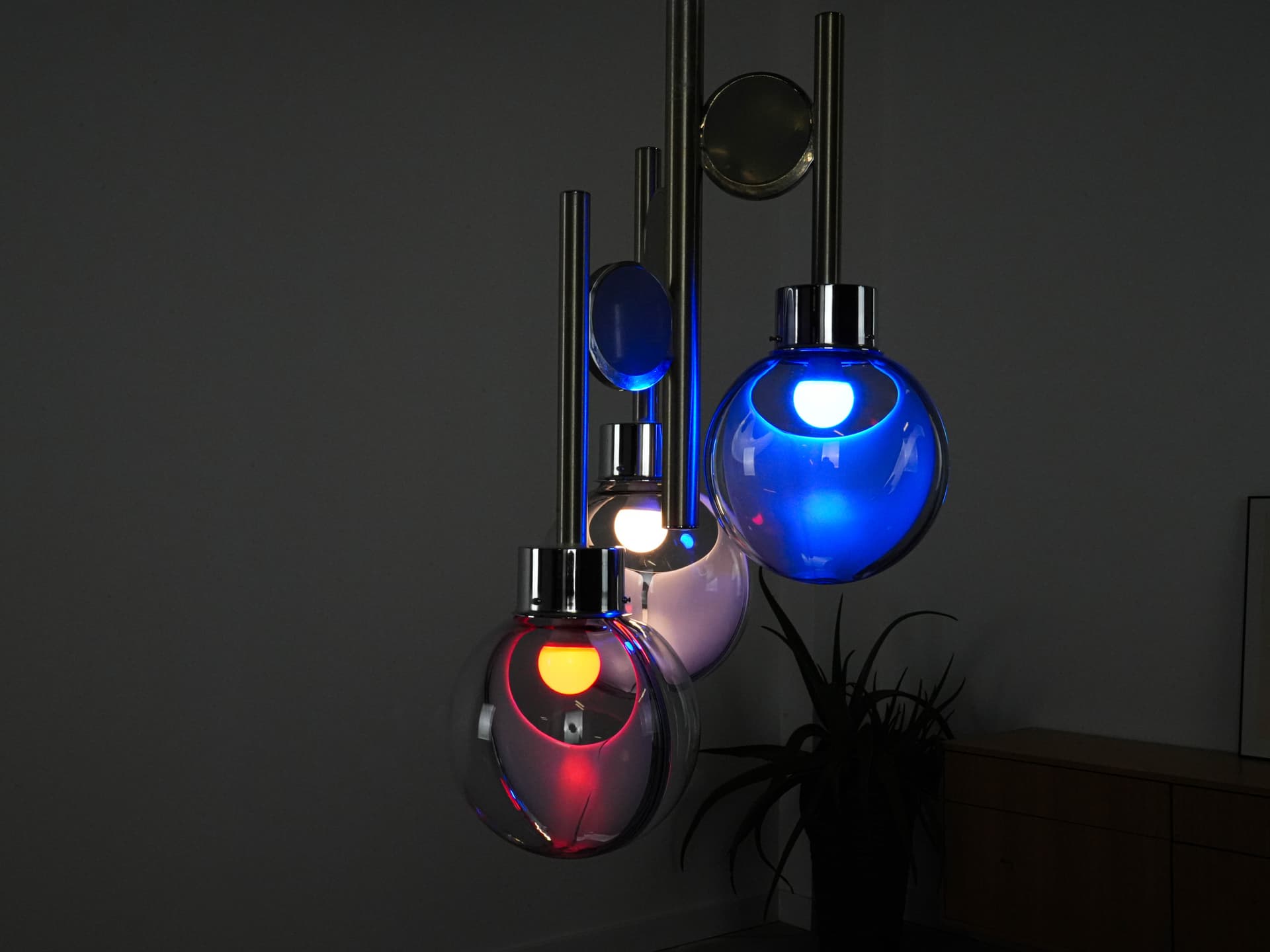 Żyrandol Space Age, szkło Murano, Włochy, lata 70. - 131117