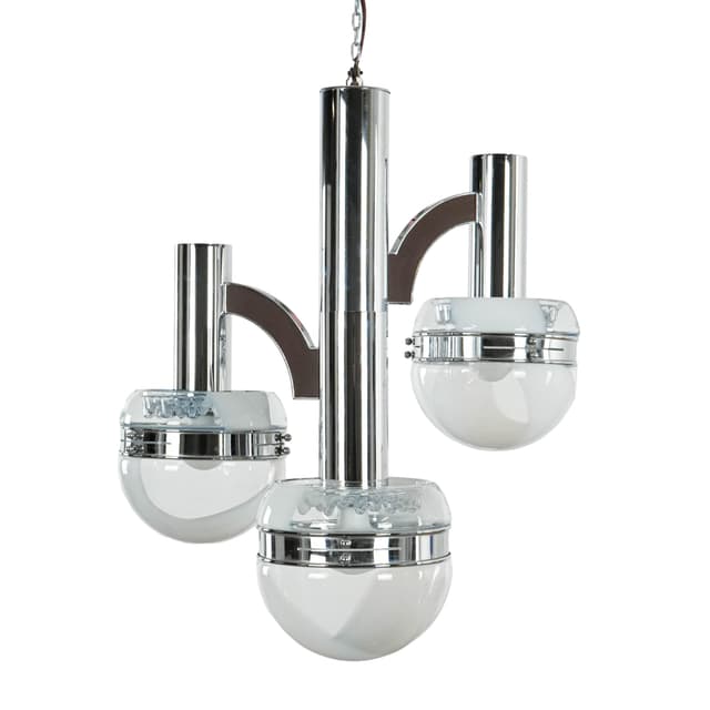 Żyrandol Space Age, szkło Murano, Włochy, lata 70 - WYMIARY